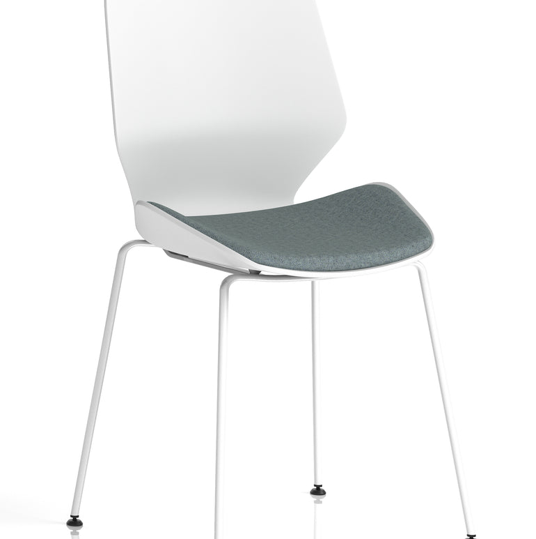 Florence White Frame Fabric Seat Visitor Chair