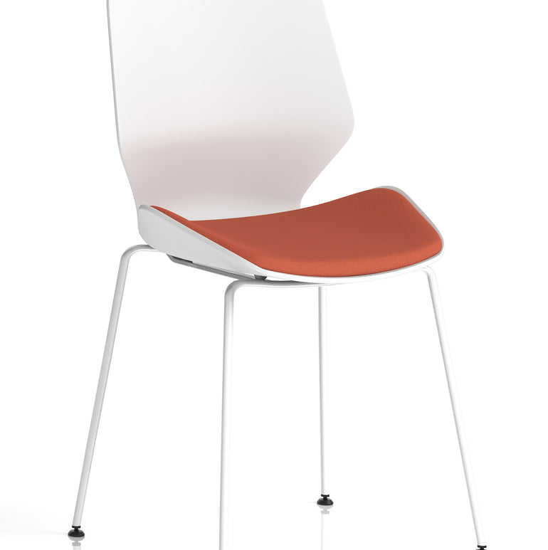 Florence White Frame Fabric Seat Visitor Chair
