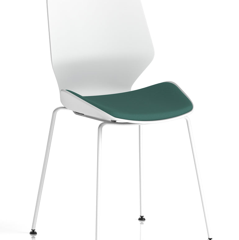 Florence White Frame Fabric Seat Visitor Chair