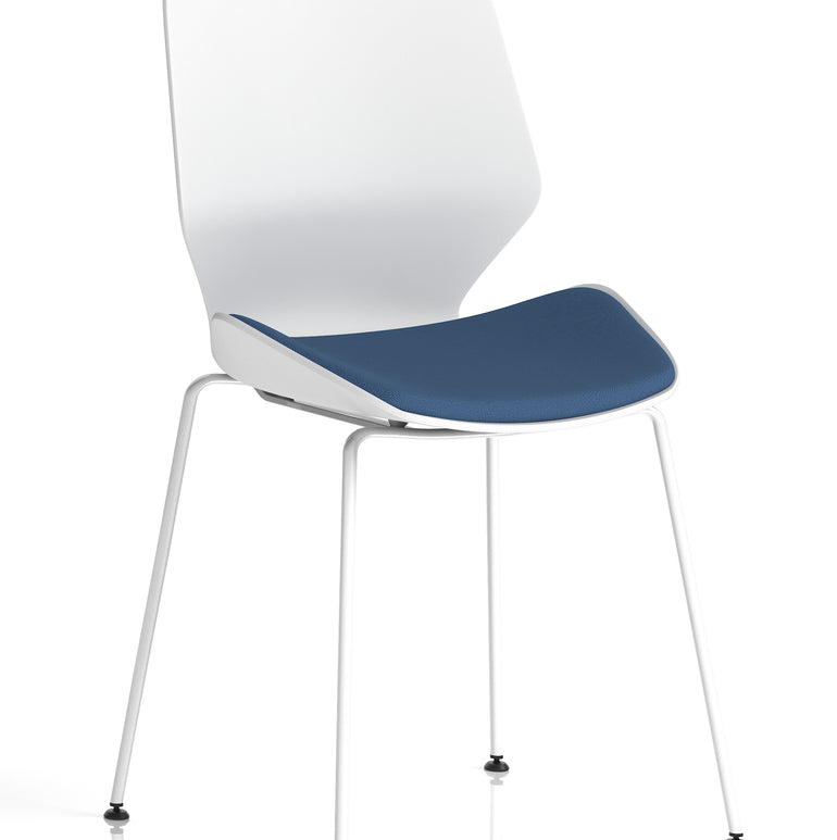 Florence White Frame Fabric Seat Visitor Chair