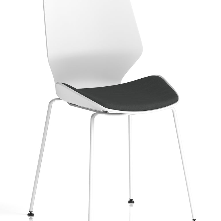 Florence White Frame Fabric Seat Visitor Chair