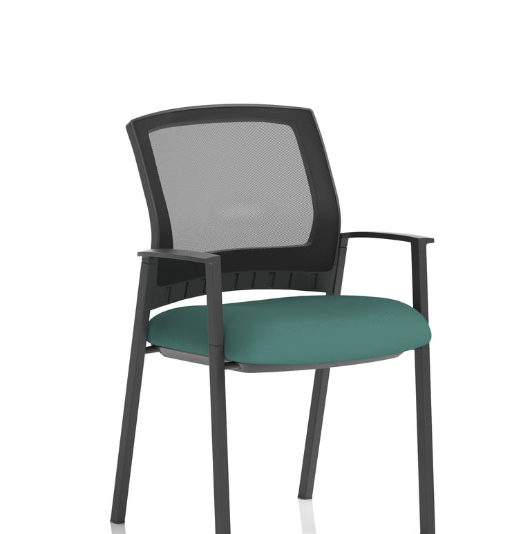 Metro Medium Mesh Back Stacking Visitor Chair with Arms