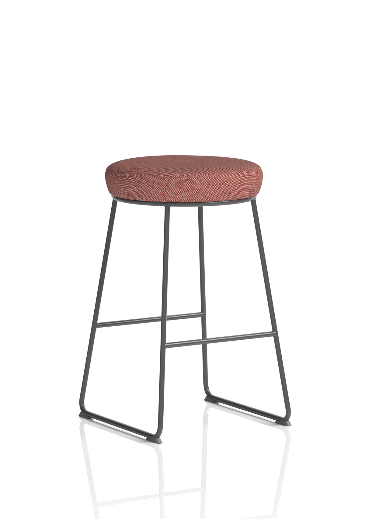 Turin Black Frame Fabric Seat Stool Chair