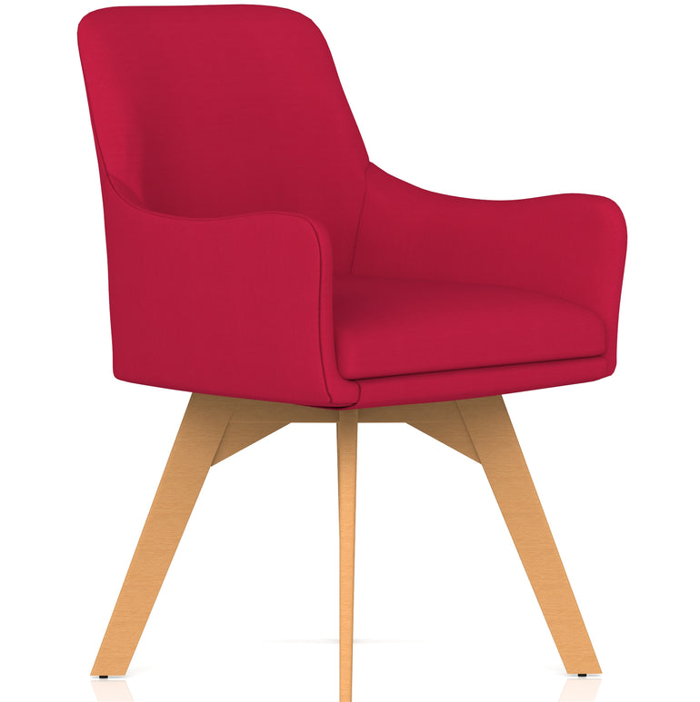 Carmen Grey Fabric Wooden Leg Visitor Chair