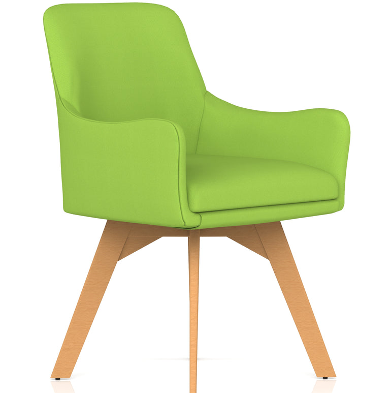 Carmen Grey Fabric Wooden Leg Visitor Chair