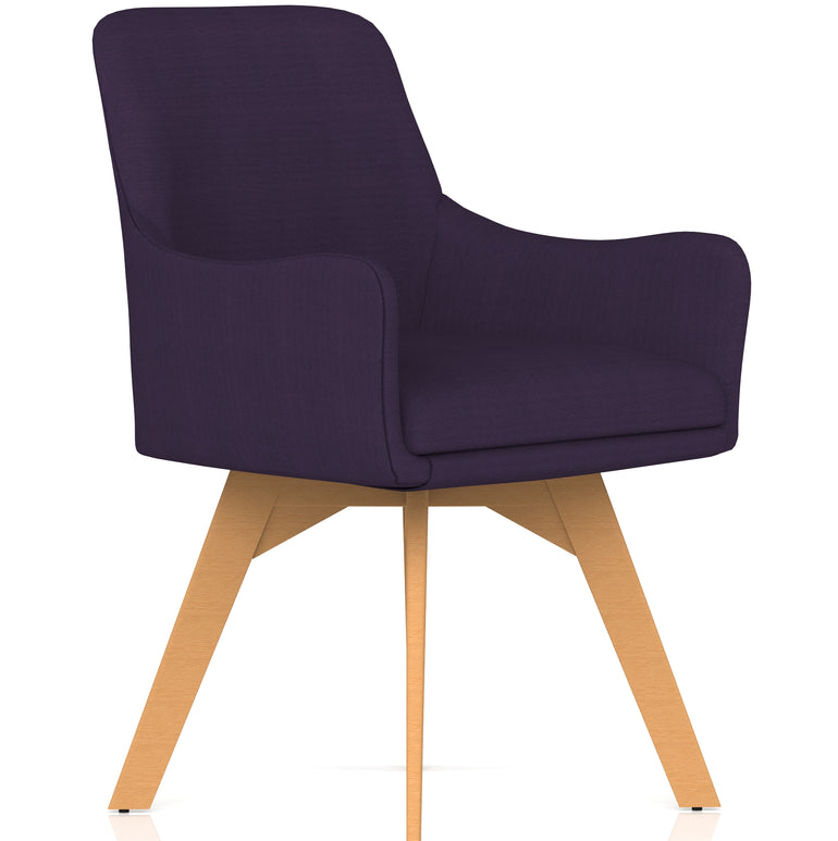 Carmen Grey Fabric Wooden Leg Visitor Chair