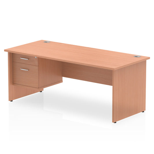 OE - Impulse 1800mm Panel End Straight Desk With Single Fixed Pedestal