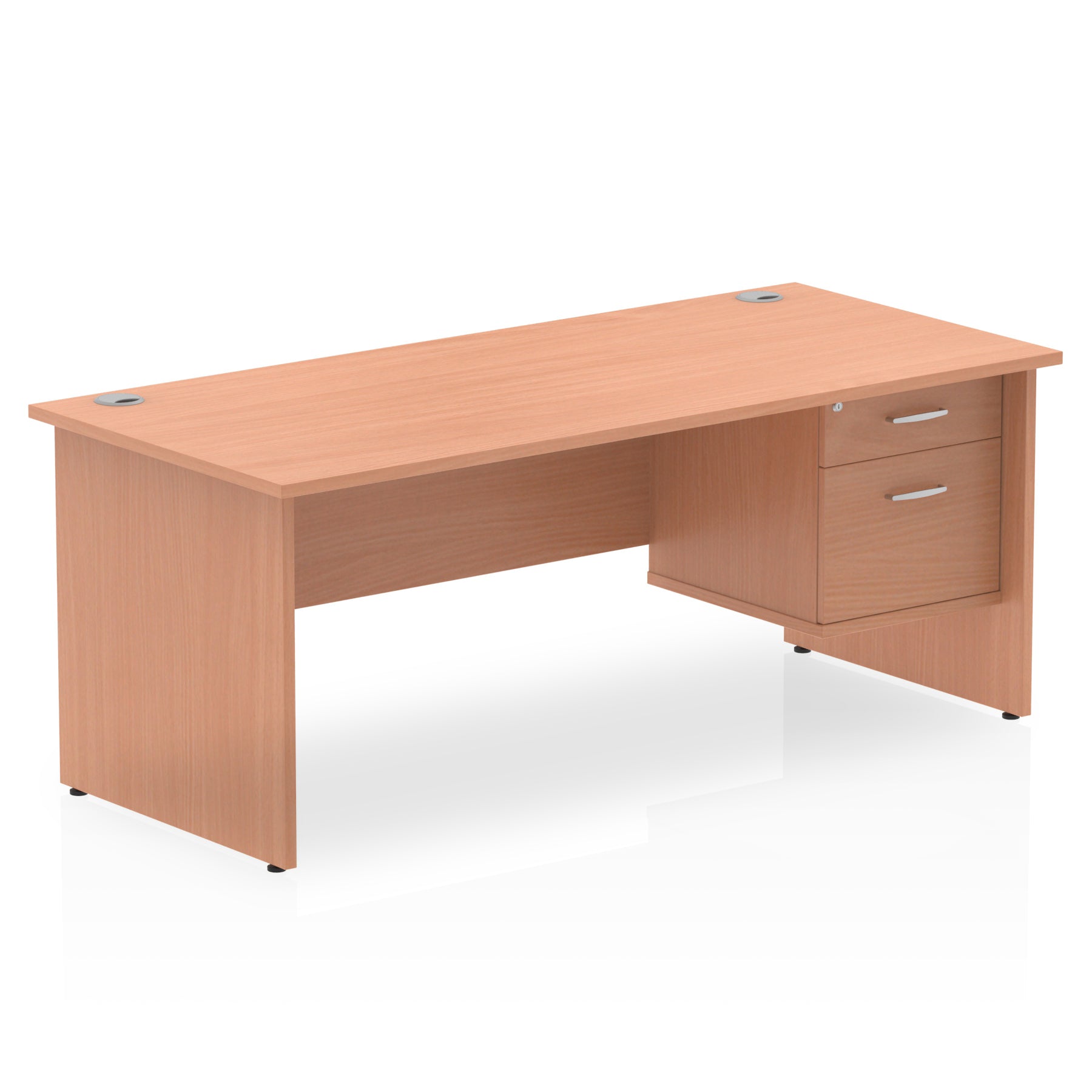 Impulse 1800mm Panel End Straight Desk With Single Fixed Pedestal