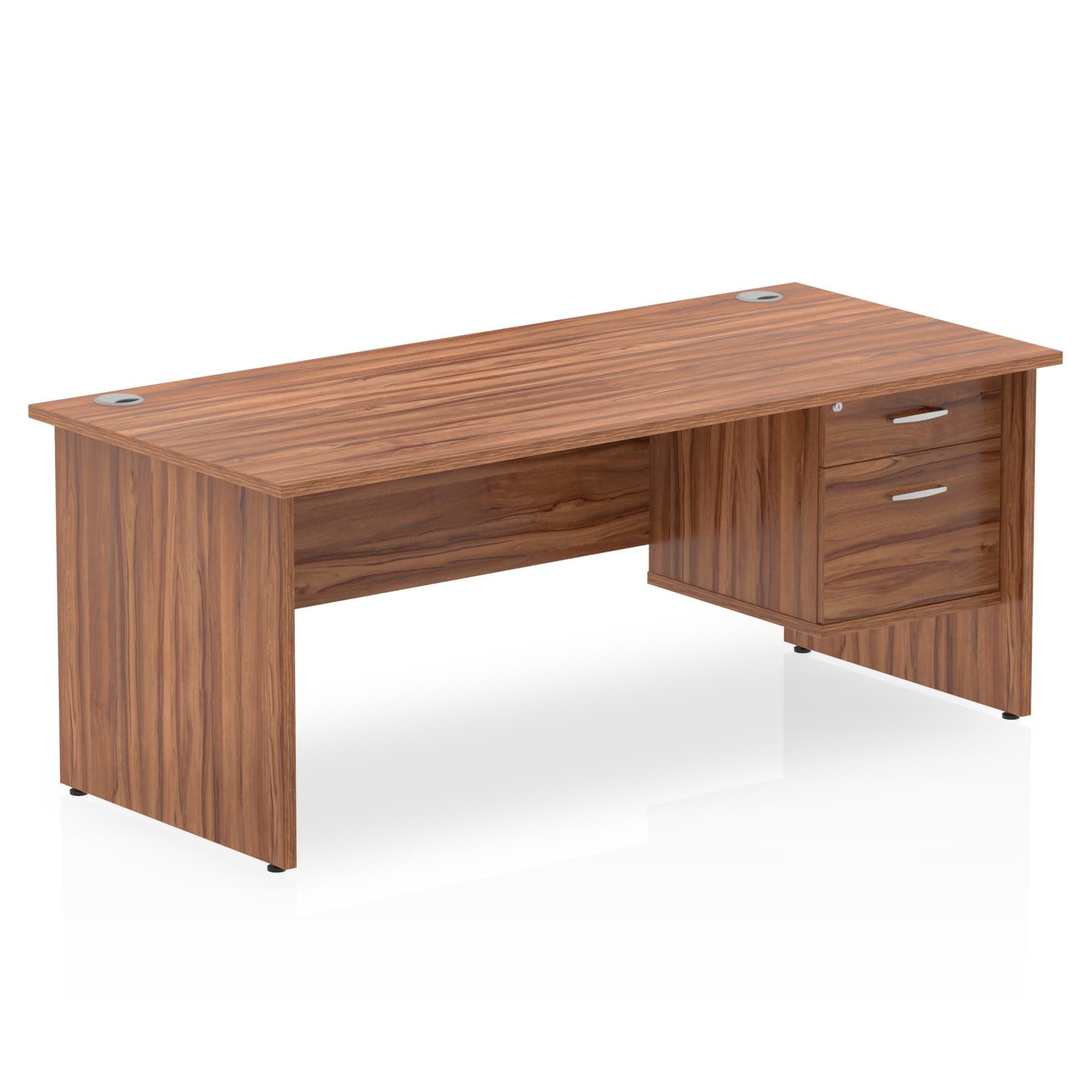 Impulse 1800mm Panel End Straight Desk With Single Fixed Pedestal