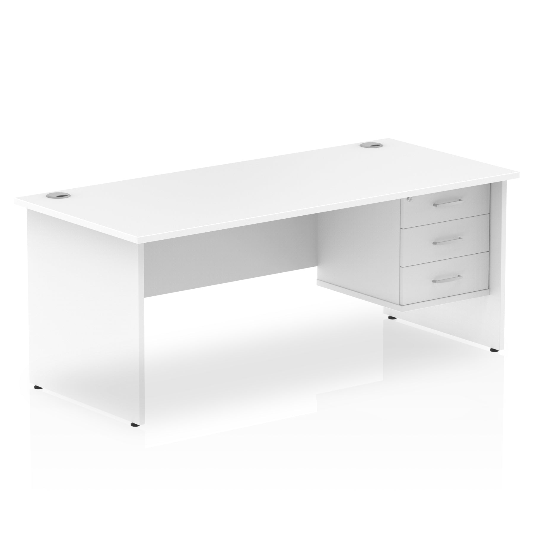 Impulse 1800mm Panel End Straight Desk With Single Fixed Pedestal
