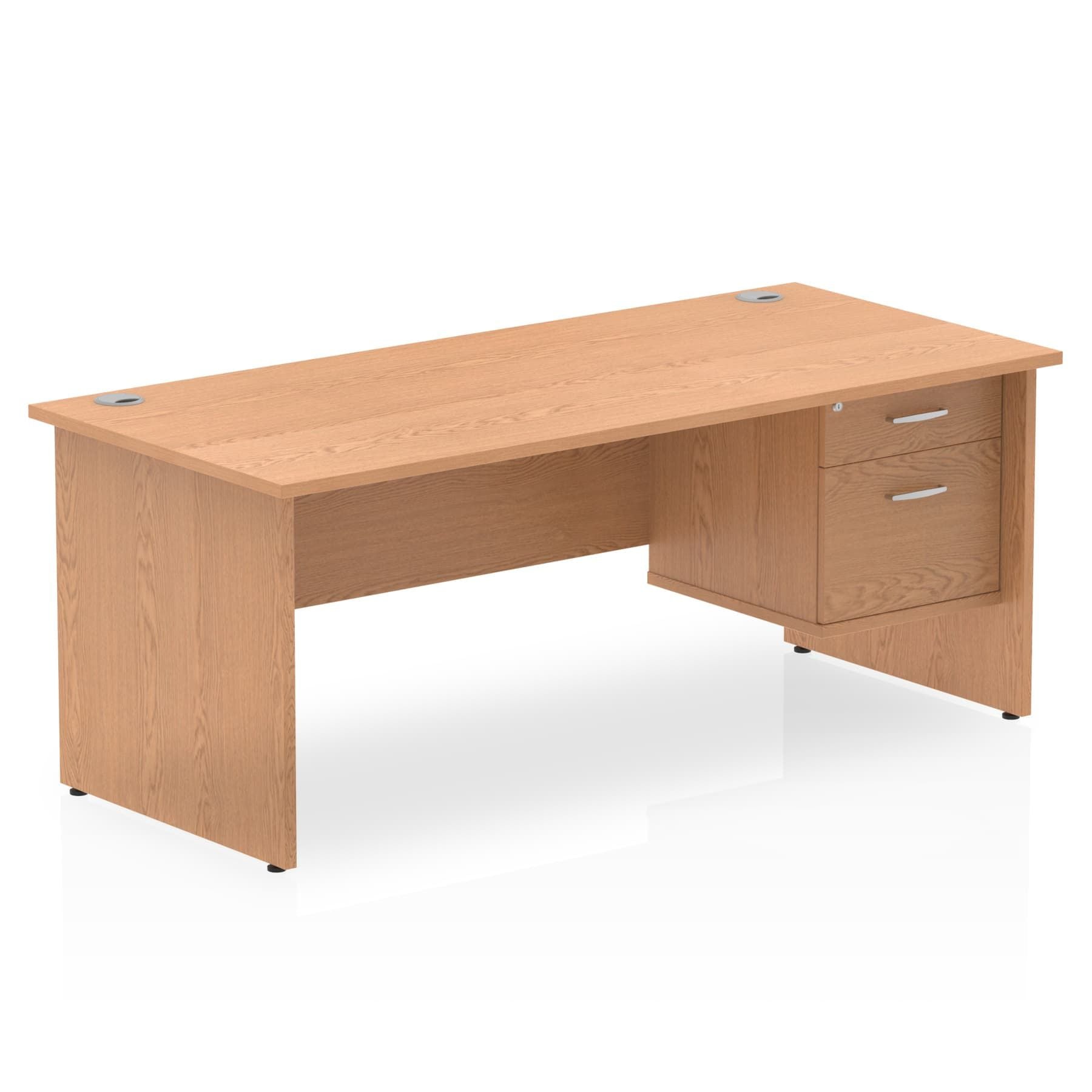 Impulse 1800mm Panel End Straight Desk With Single Fixed Pedestal