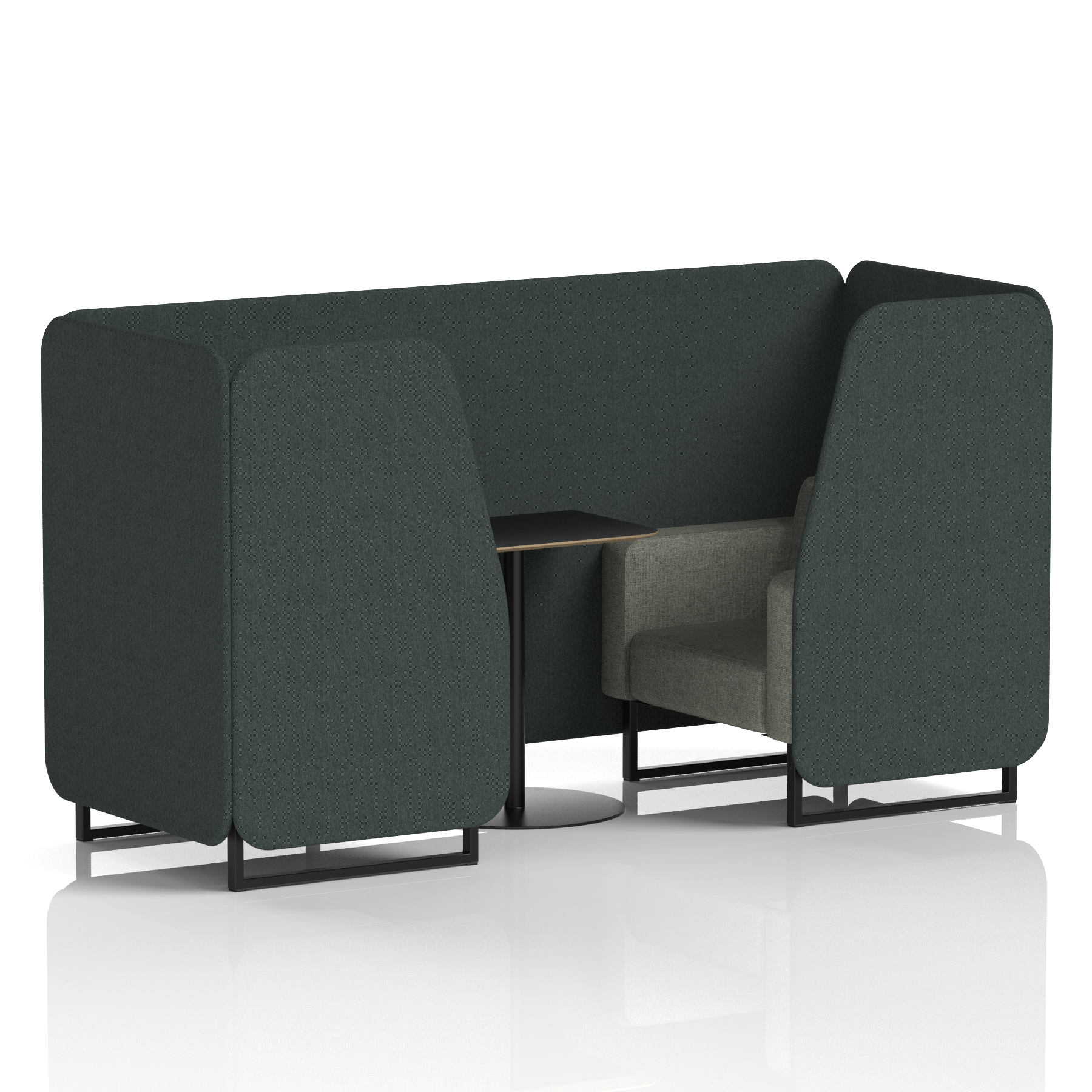 Brixworth Booth With Black Table In Two Tone