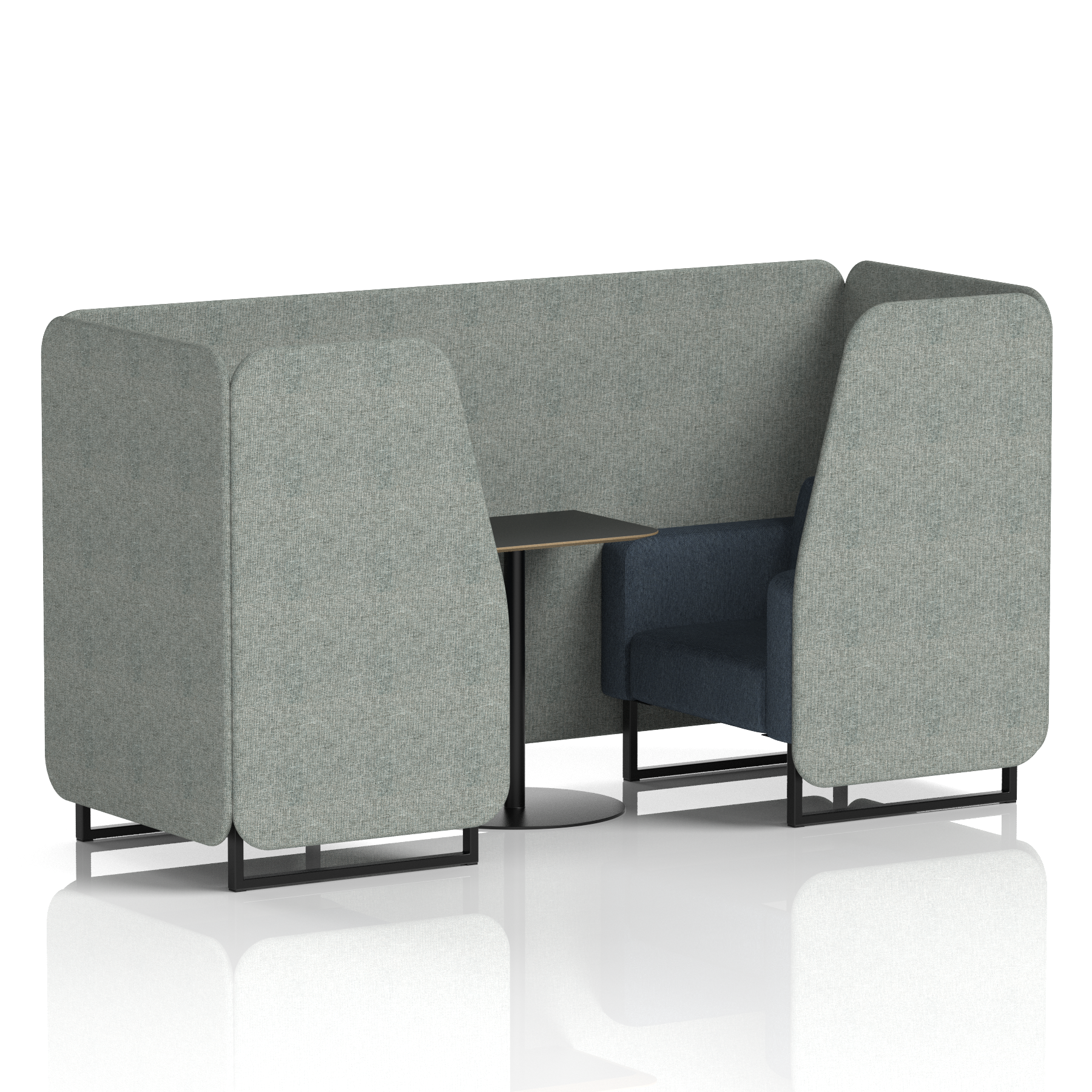 Brixworth Booth With Black Table In Two Tone