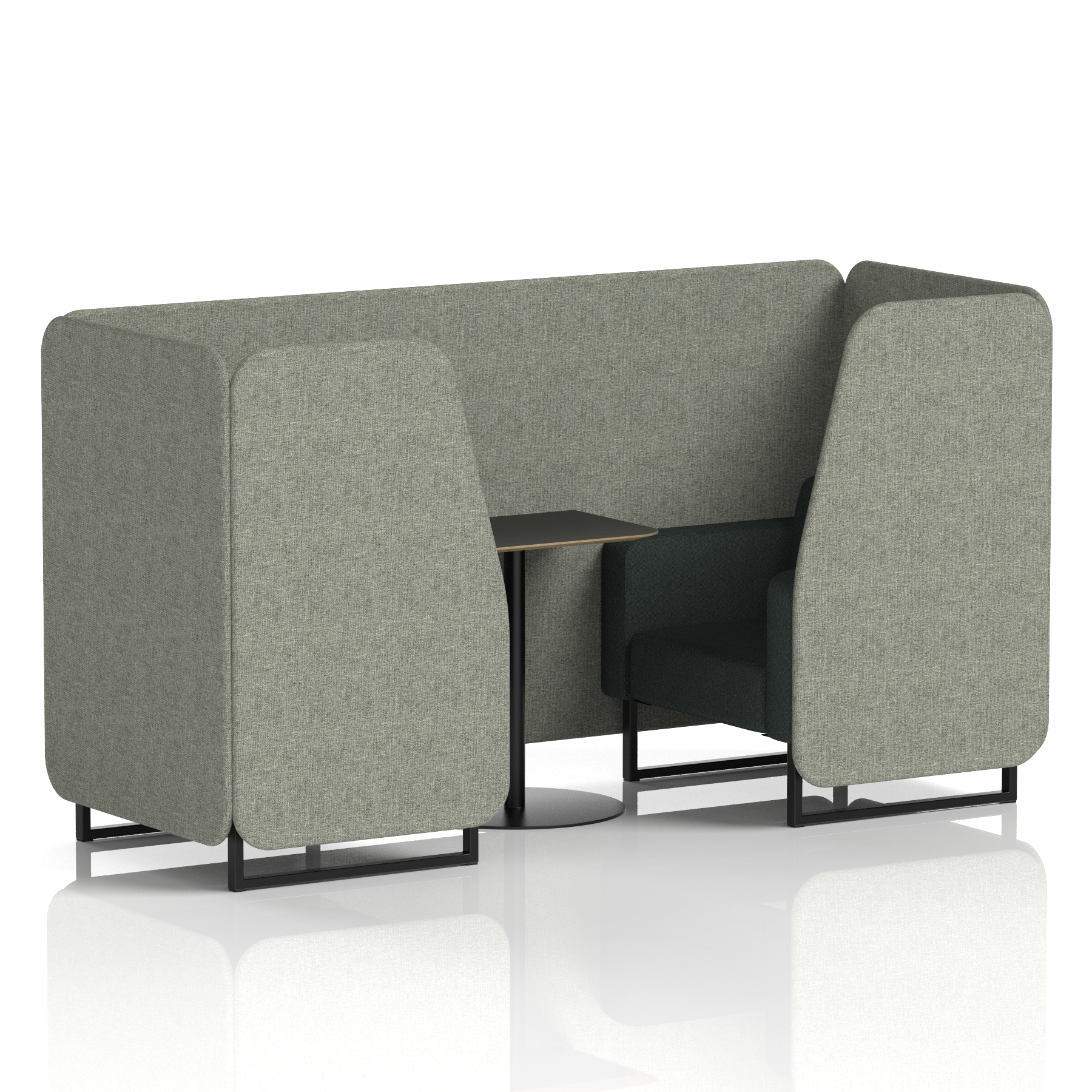 Brixworth Booth With Black Table In Two Tone
