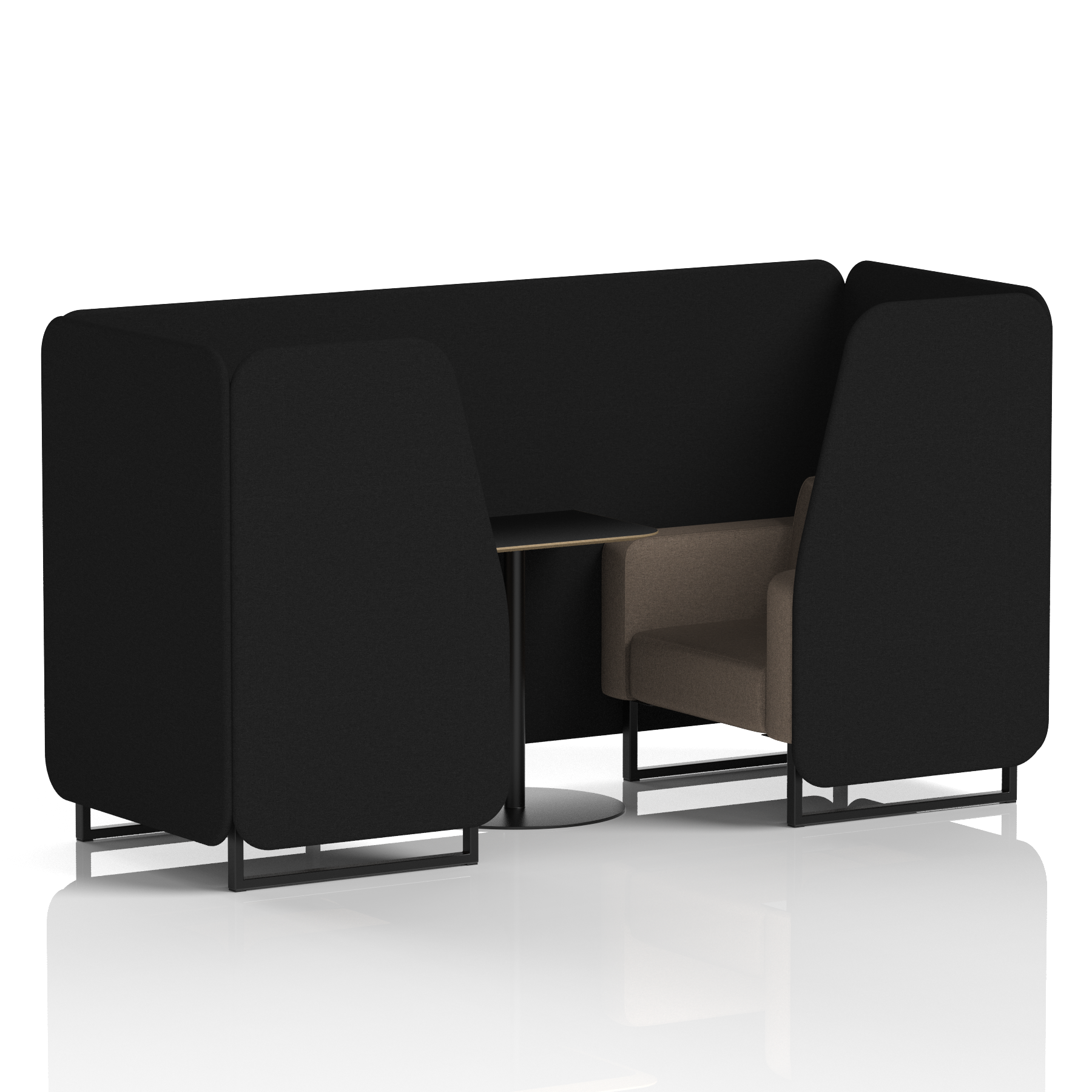 Brixworth Booth With Black Table In Two Tone
