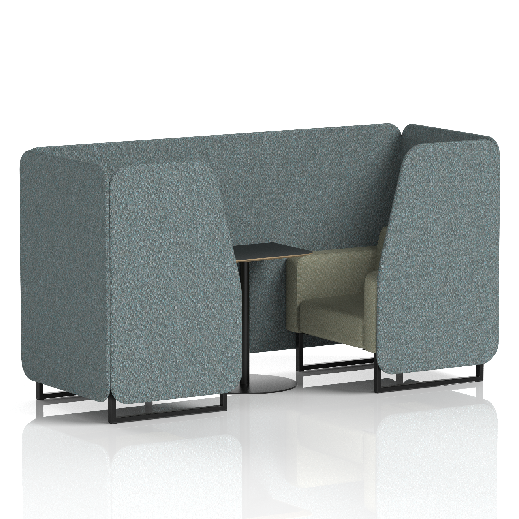 Brixworth Booth With Black Table In Two Tone