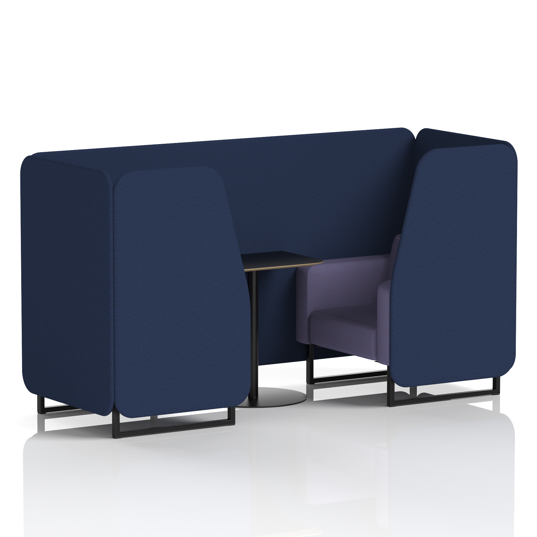 Brixworth Booth With Black Table In Two Tone