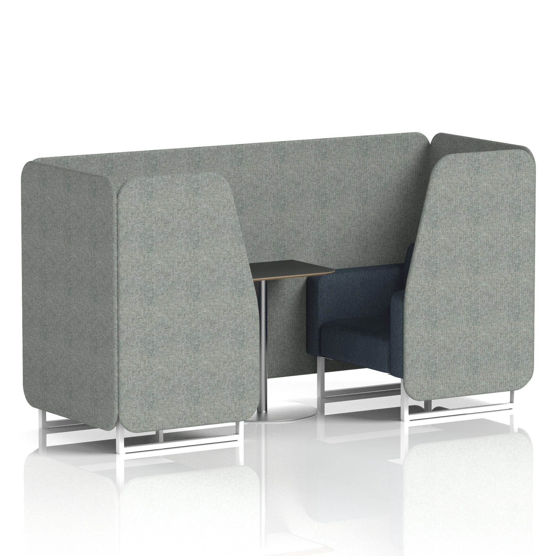 Brixworth Booth With Black Table In Two Tone