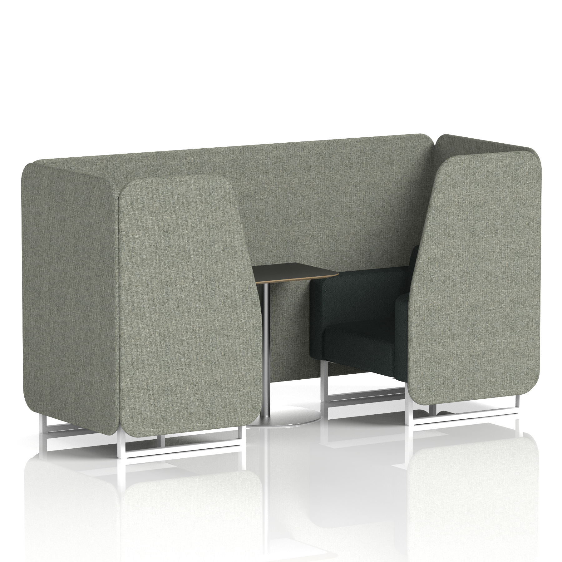 Brixworth Booth With Black Table In Two Tone