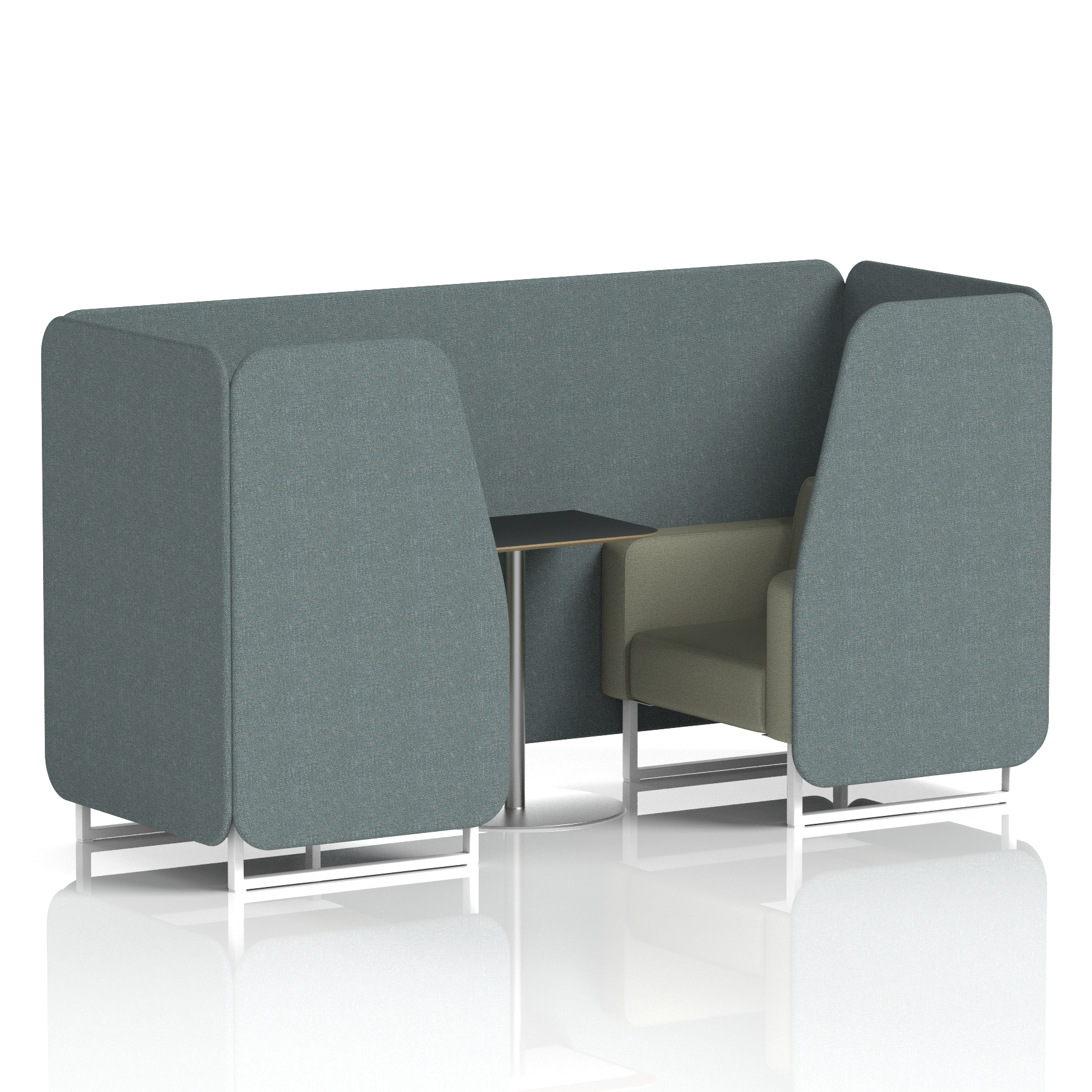 Brixworth Booth With Black Table In Two Tone