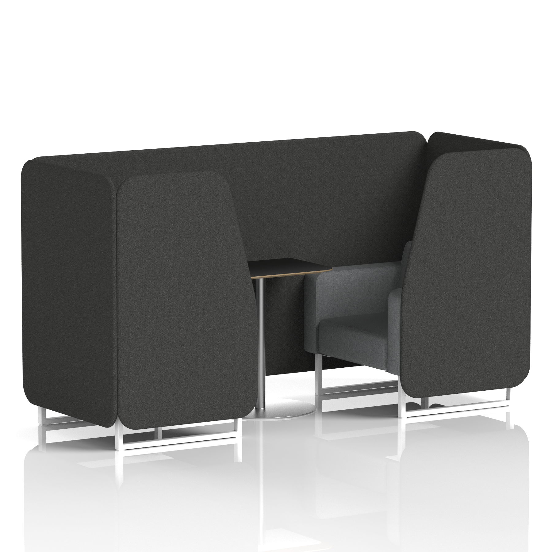 Brixworth Booth With Black Table In Two Tone