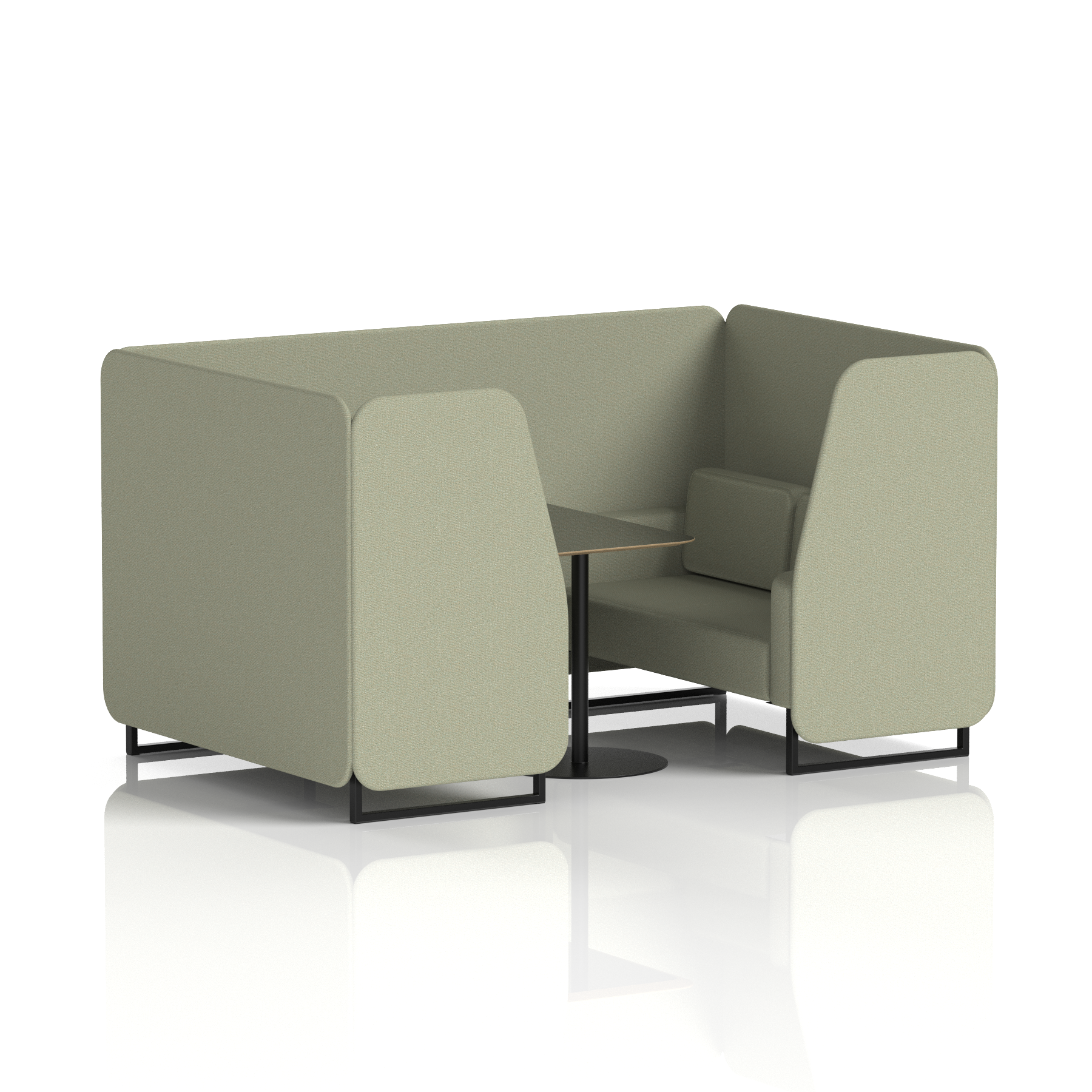 Brixworth Booth With Black Table In Single Tone