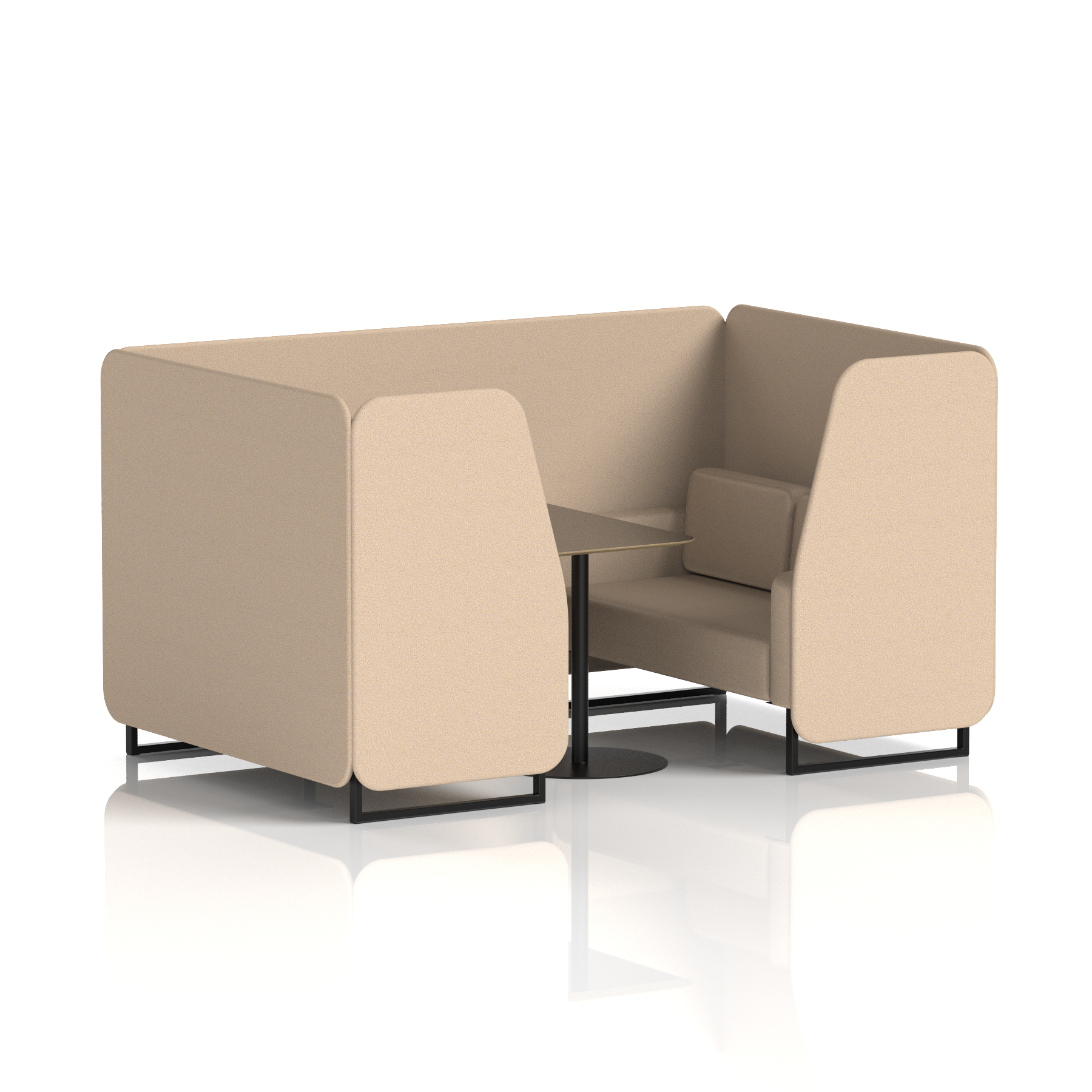 Brixworth Booth With Black Table In Single Tone