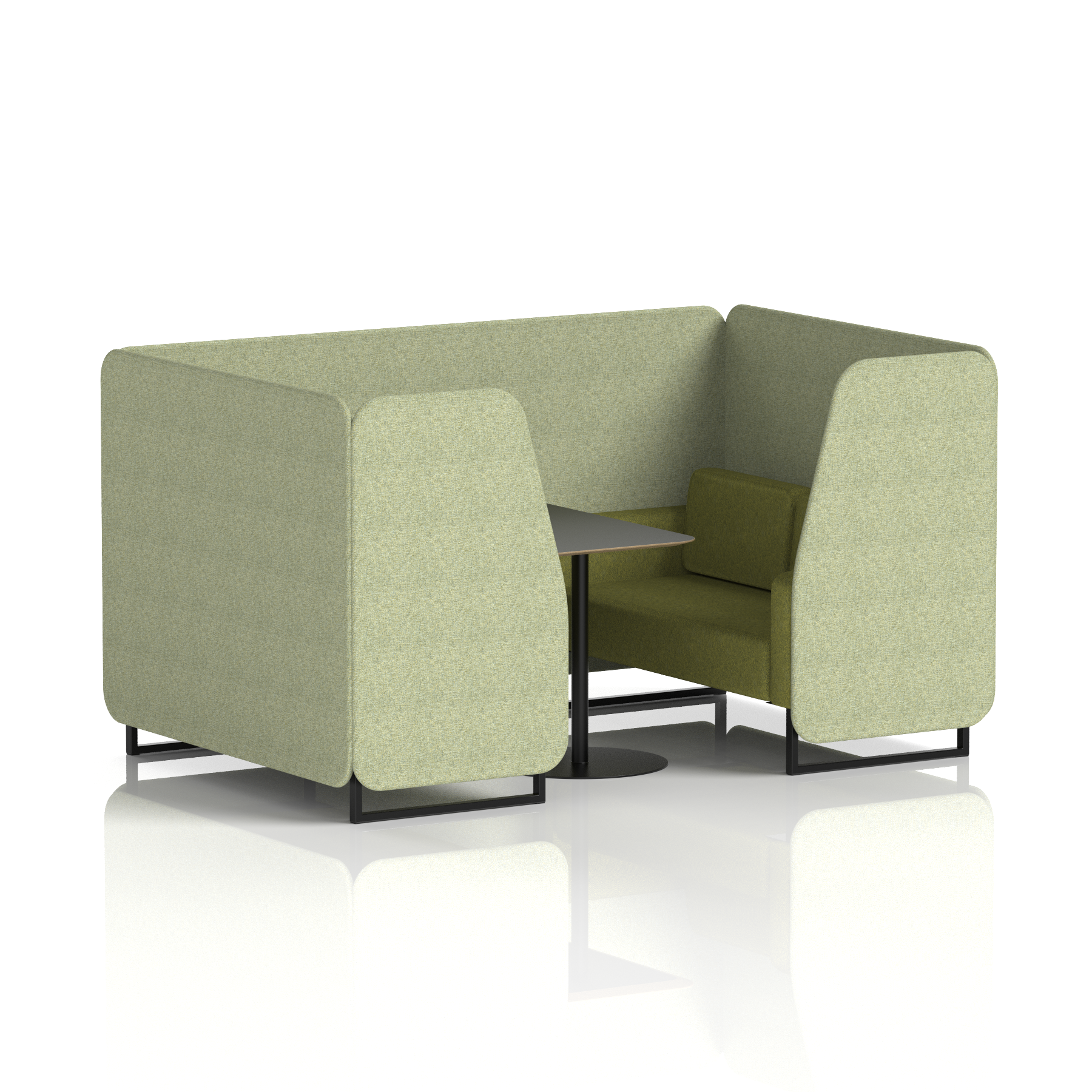 Brixworth Booth With Black Table In Two Tone