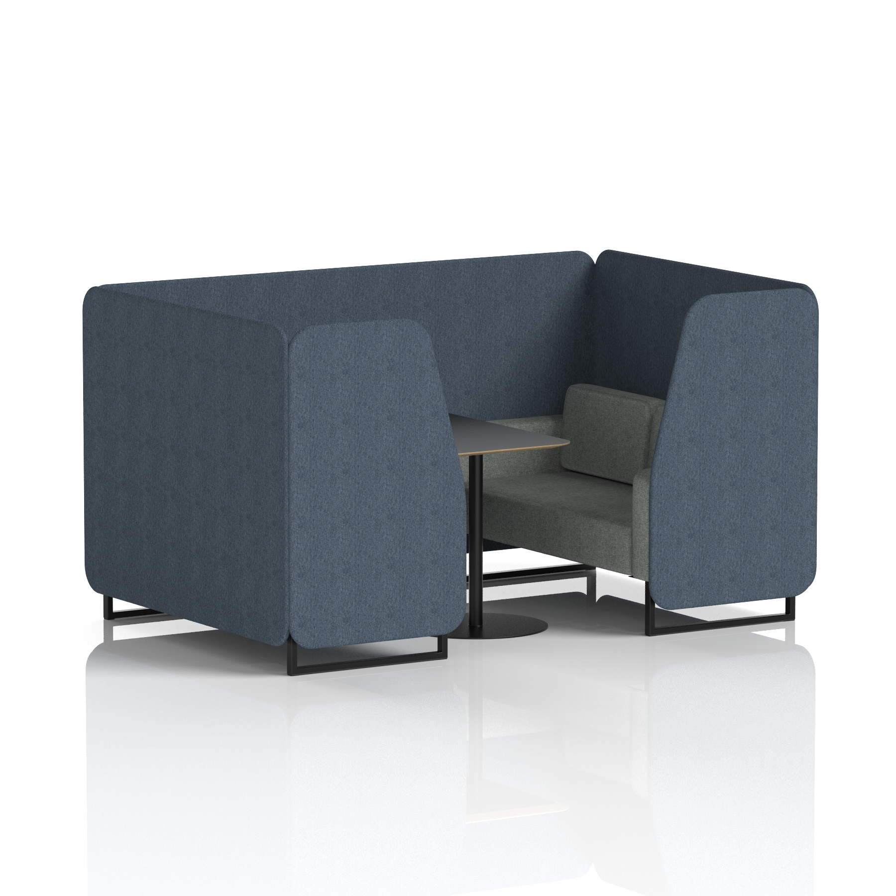 Brixworth Booth With Black Table In Two Tone