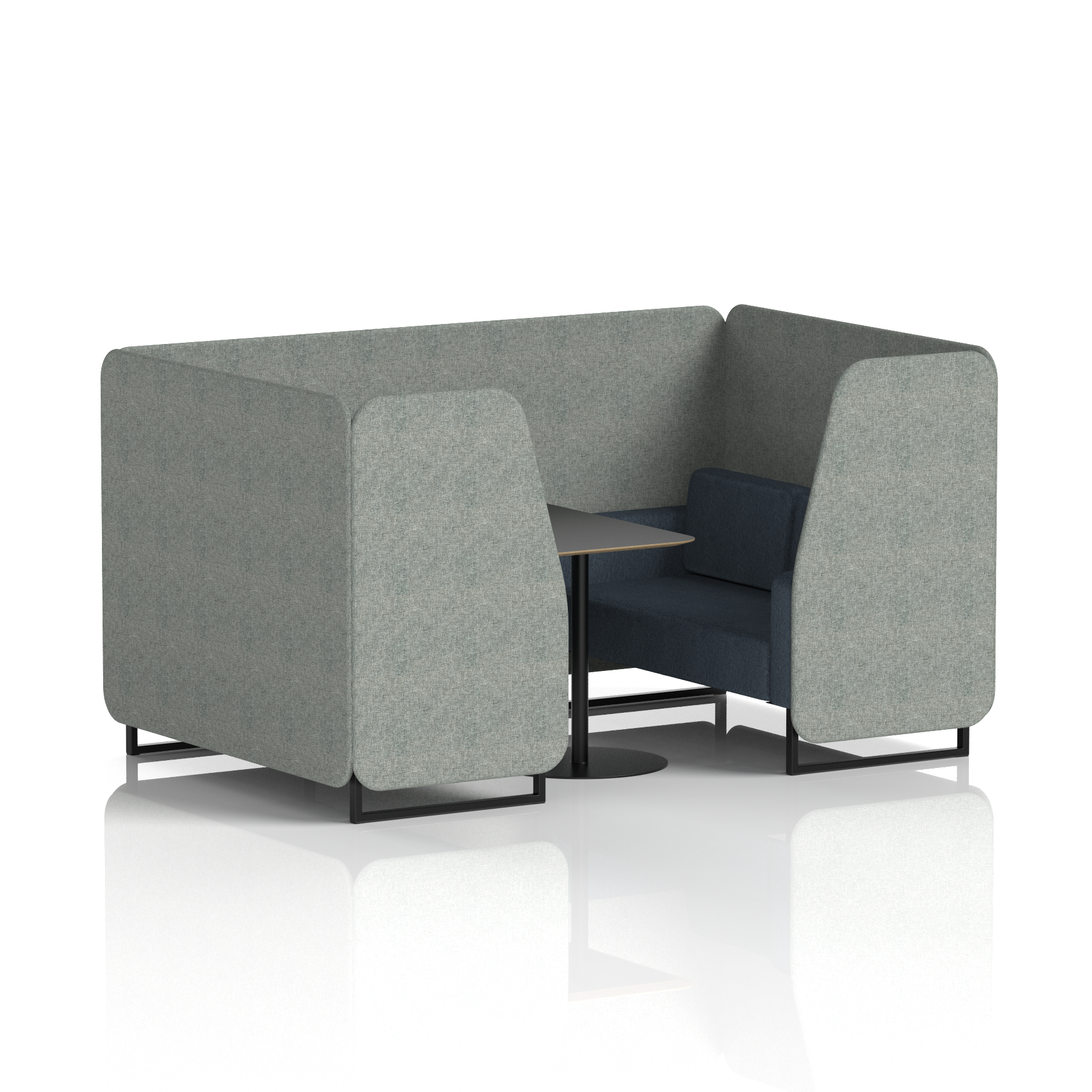 Brixworth Booth With Black Table In Two Tone