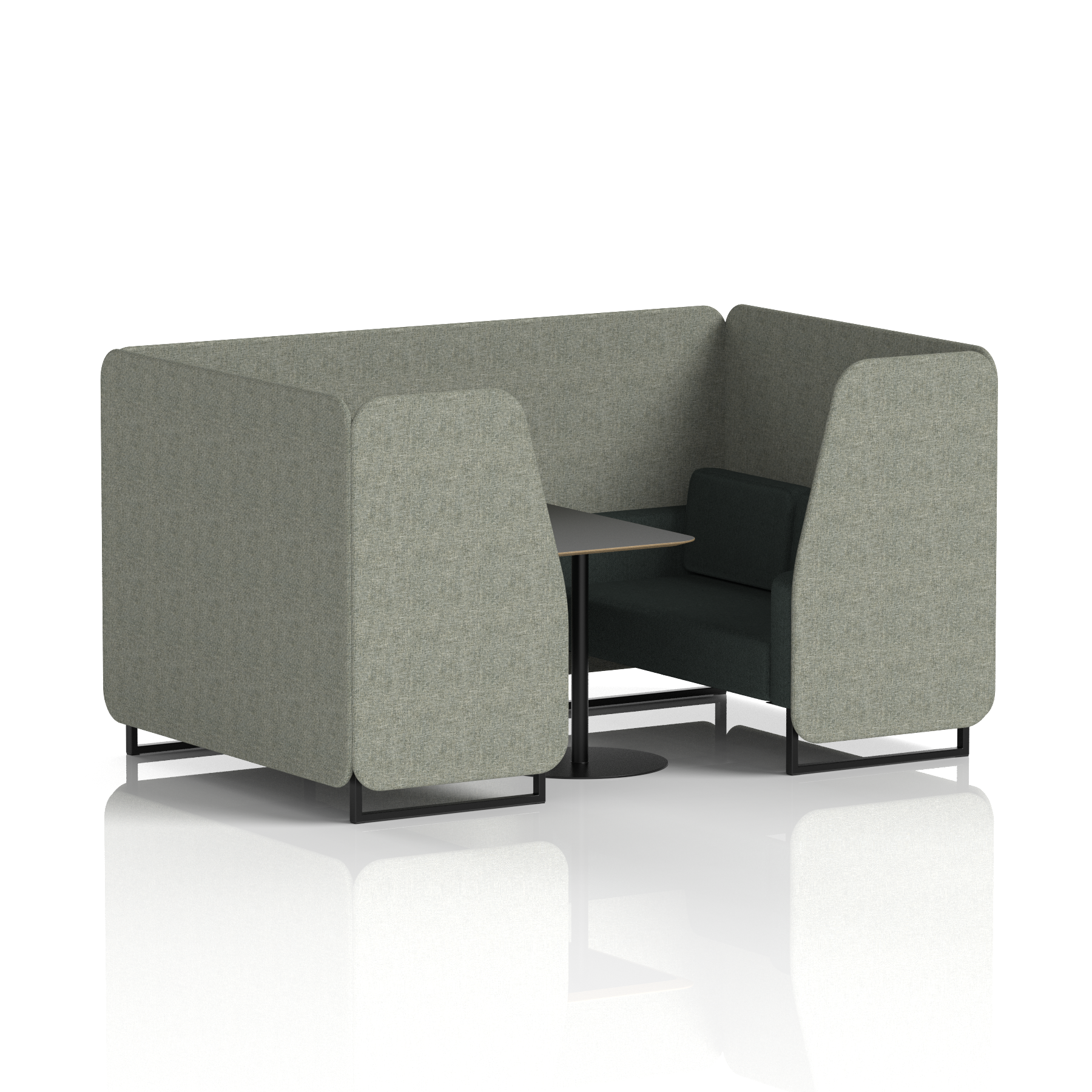 Brixworth Booth With Black Table In Two Tone