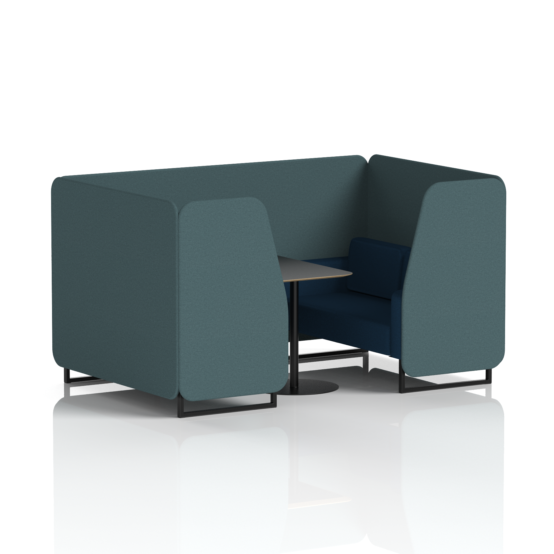 Brixworth Booth With Black Table In Two Tone
