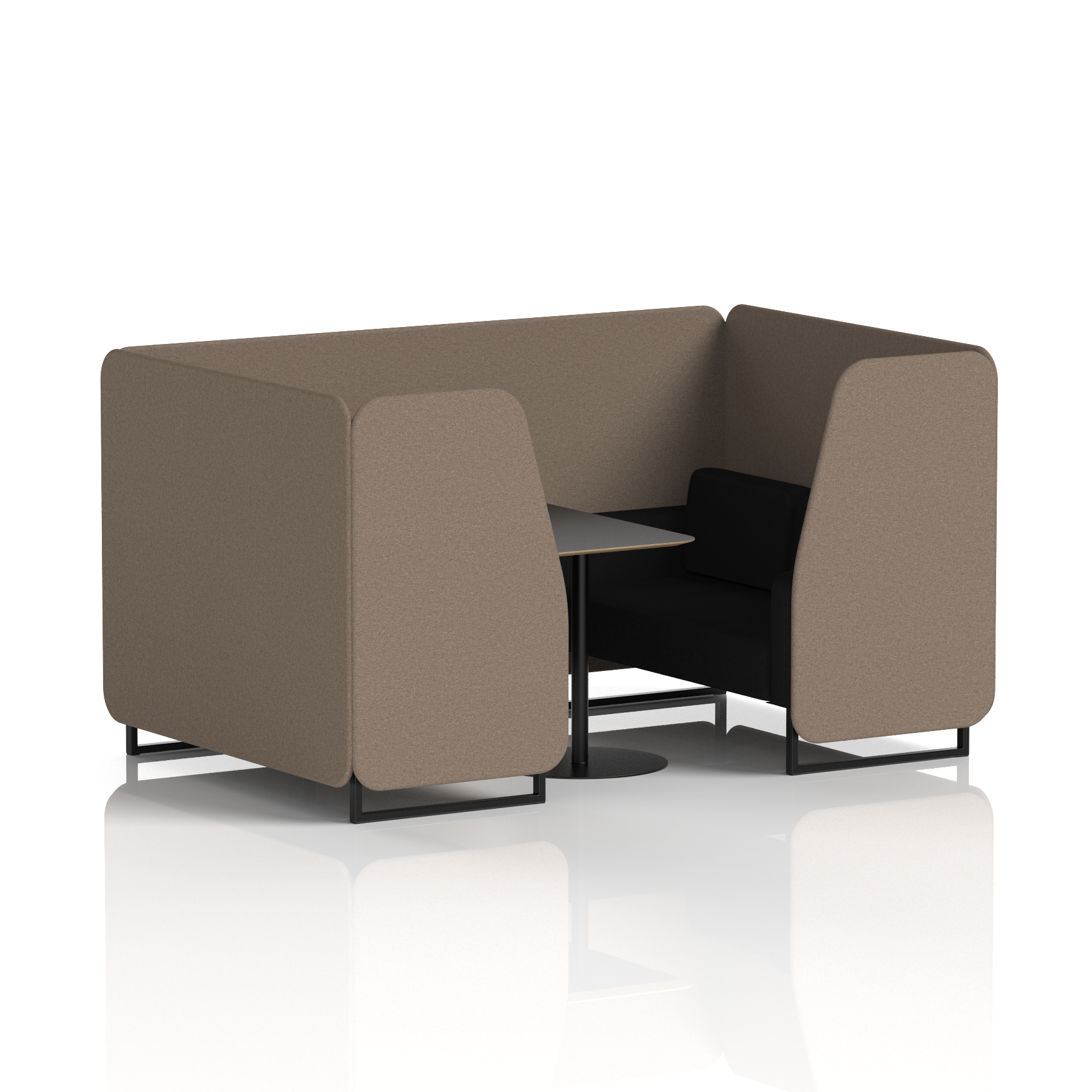 Brixworth Booth With Black Table In Two Tone