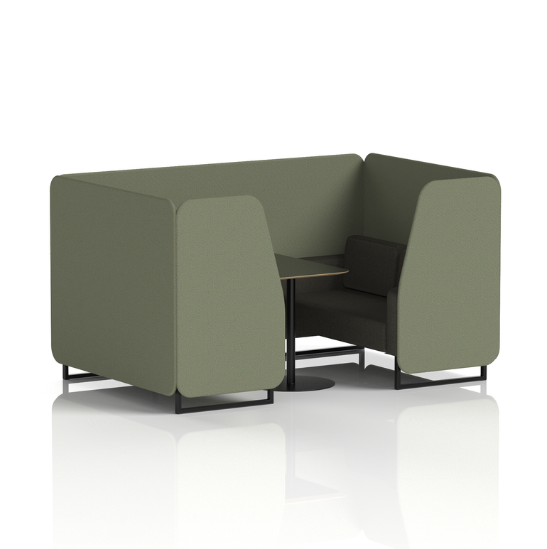 Brixworth Booth With Black Table In Two Tone