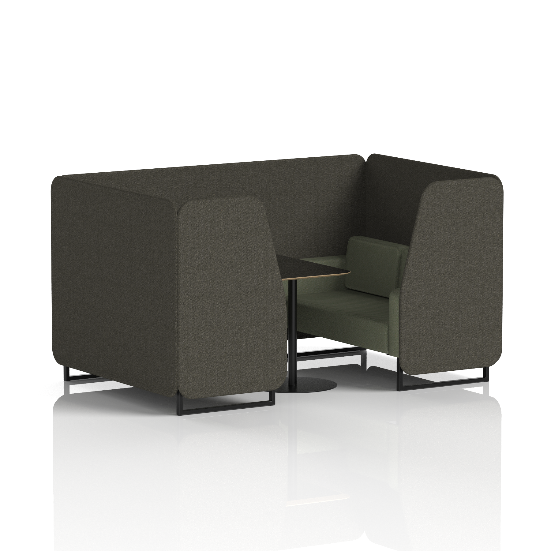 Brixworth Booth With Black Table In Two Tone