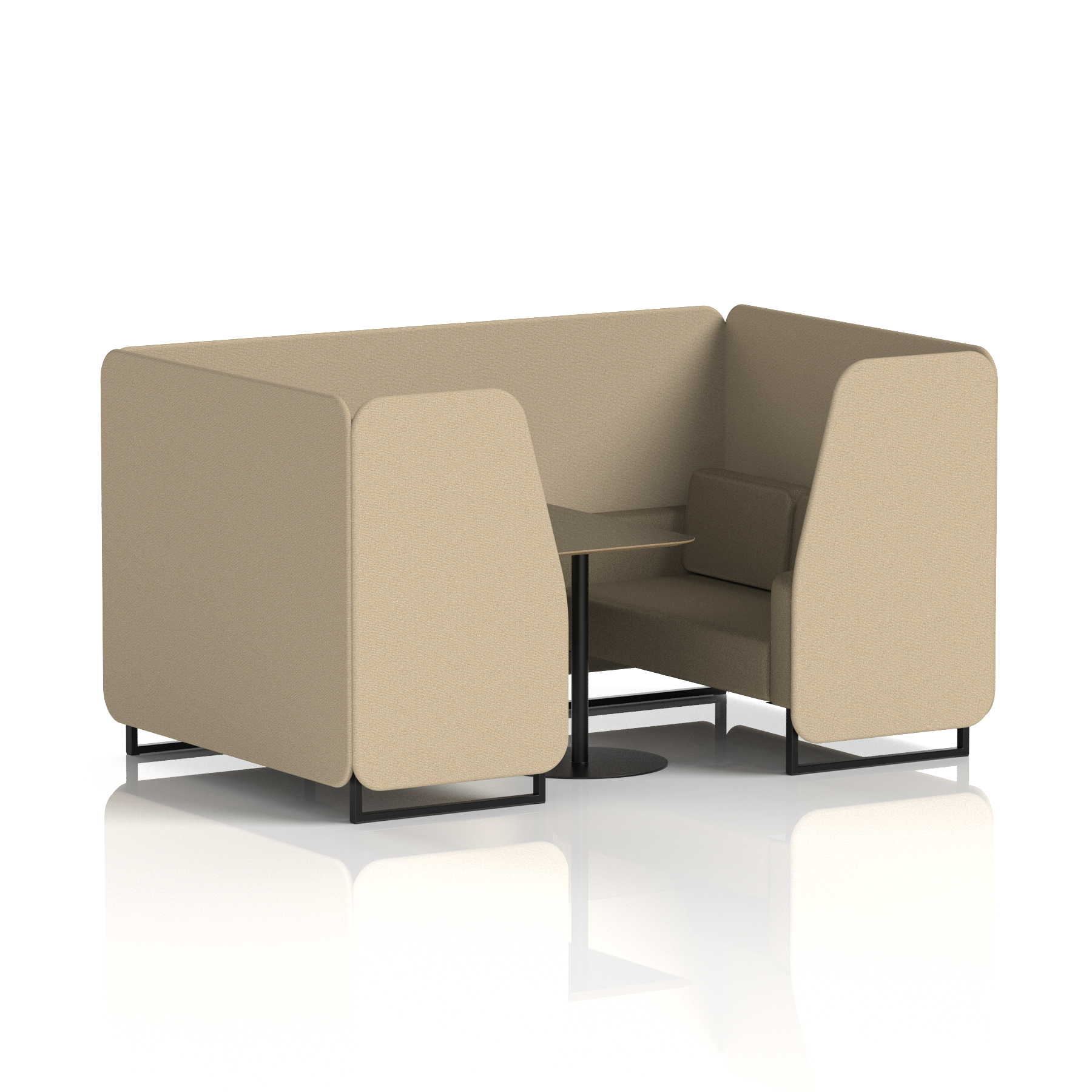 Brixworth Booth With Black Table In Two Tone