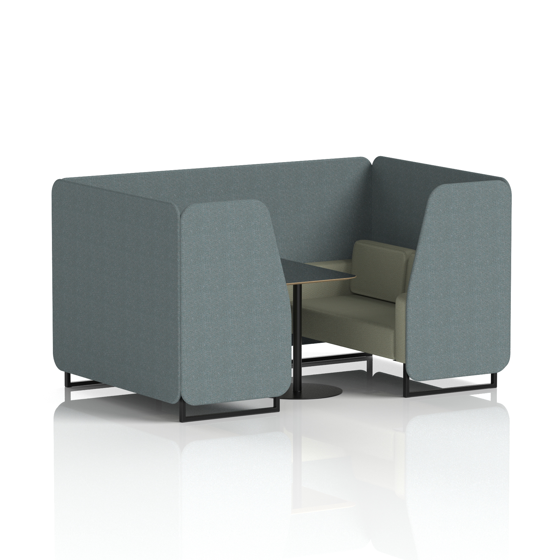Brixworth Booth With Black Table In Two Tone