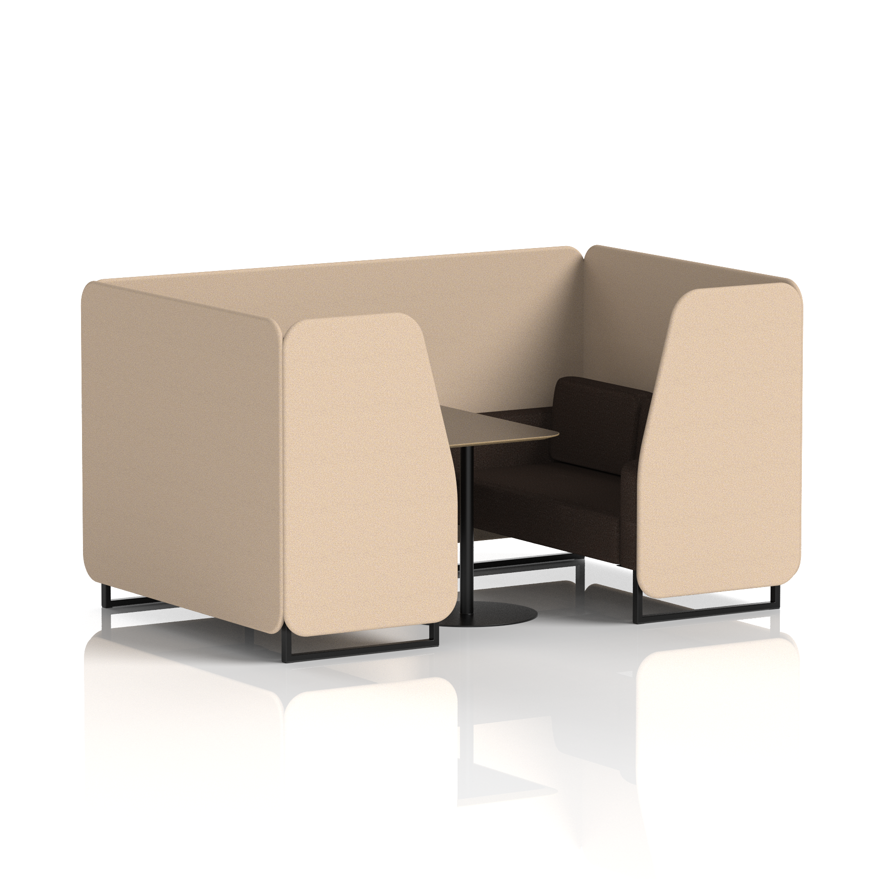 Brixworth Booth With Black Table In Two Tone