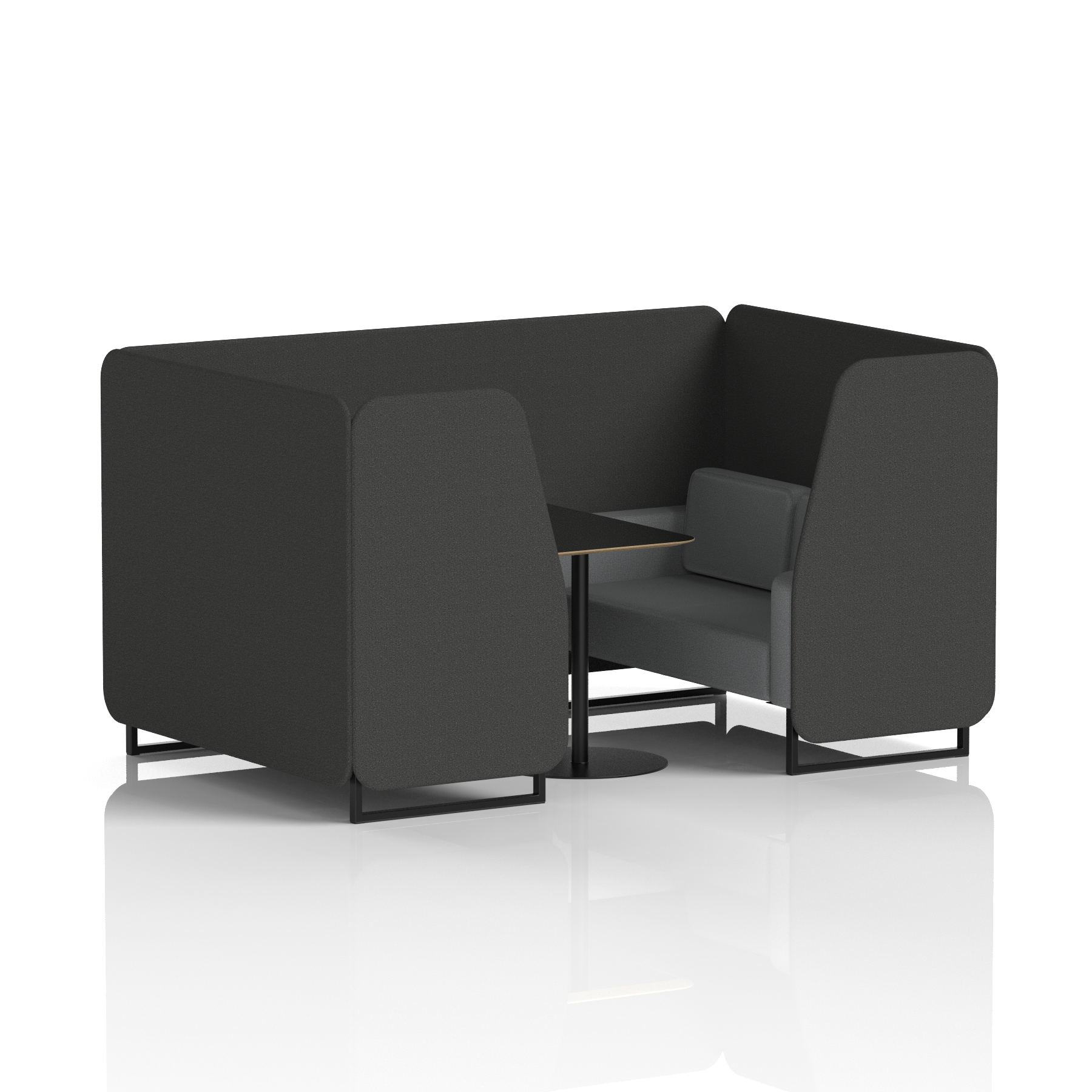 Brixworth Booth With Black Table In Two Tone