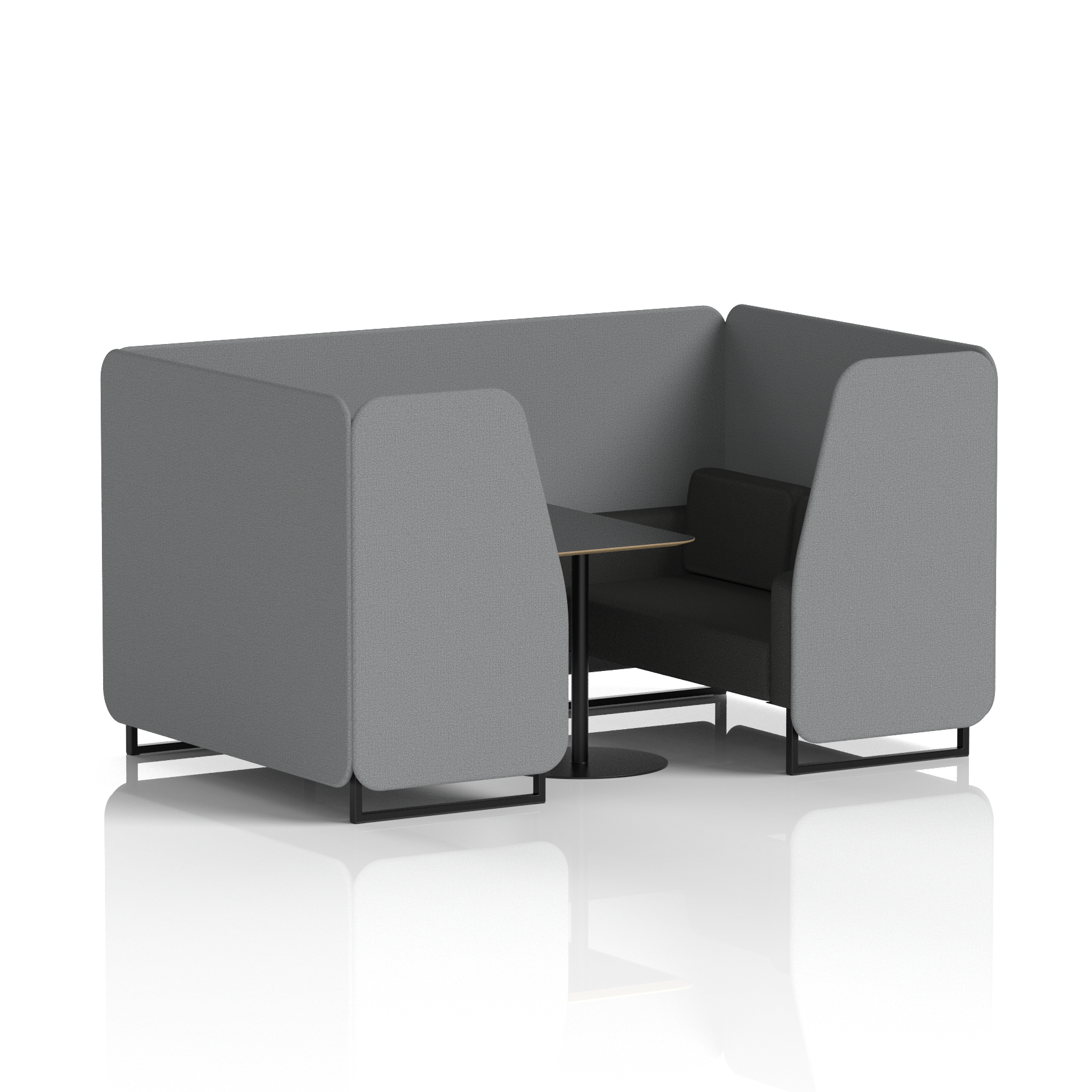 Brixworth Booth With Black Table In Two Tone