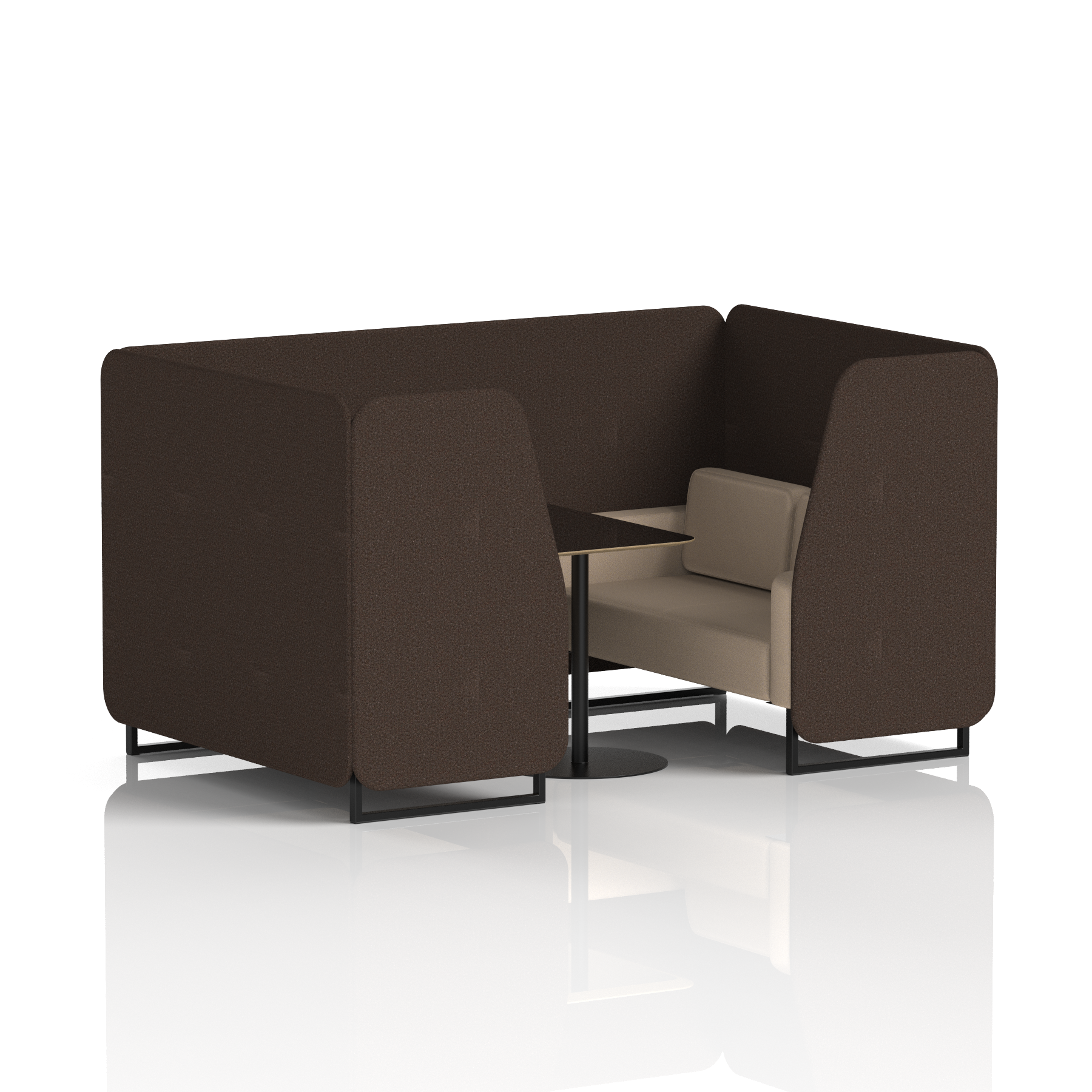 Brixworth Booth With Black Table In Two Tone