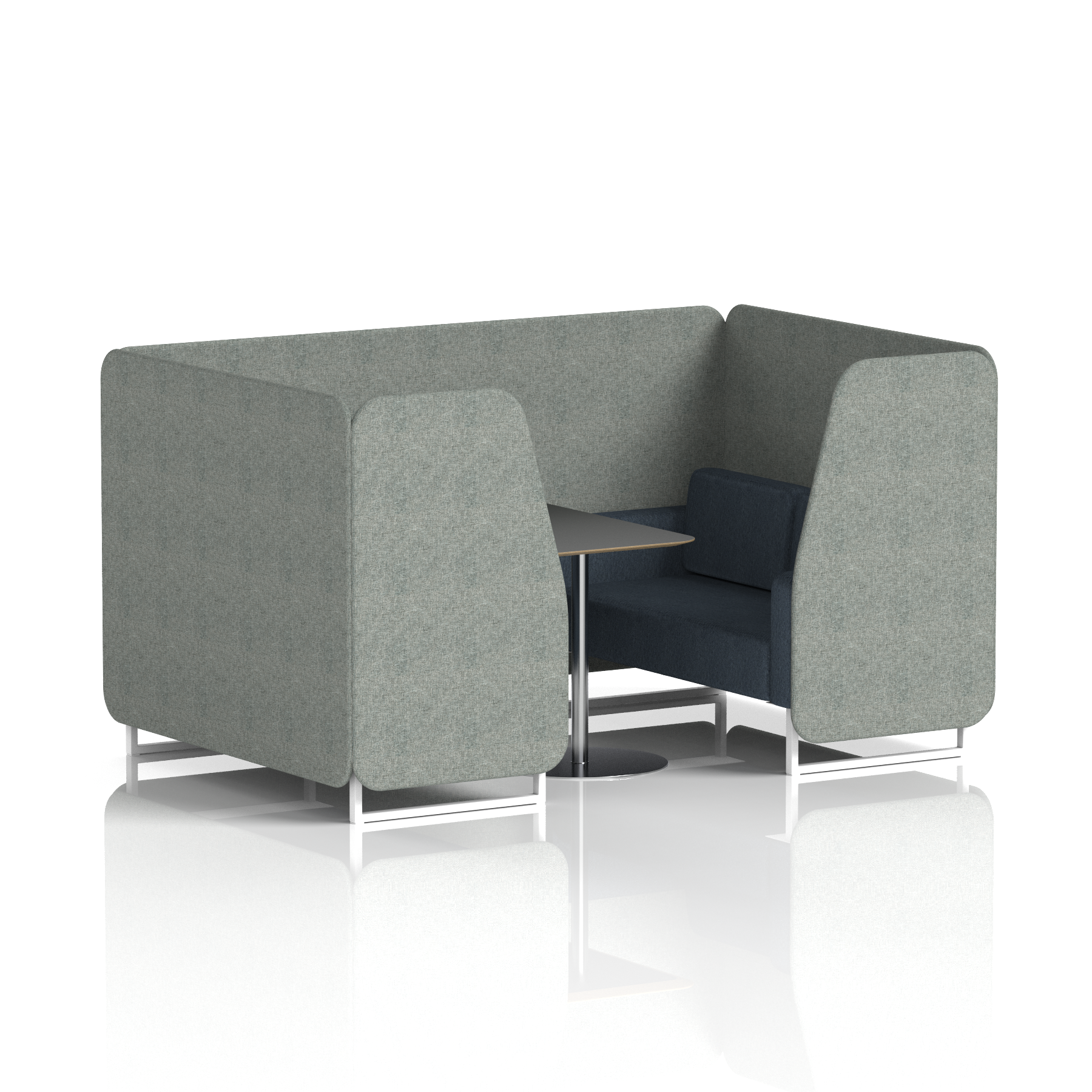 Brixworth Booth With Black Table In Two Tone