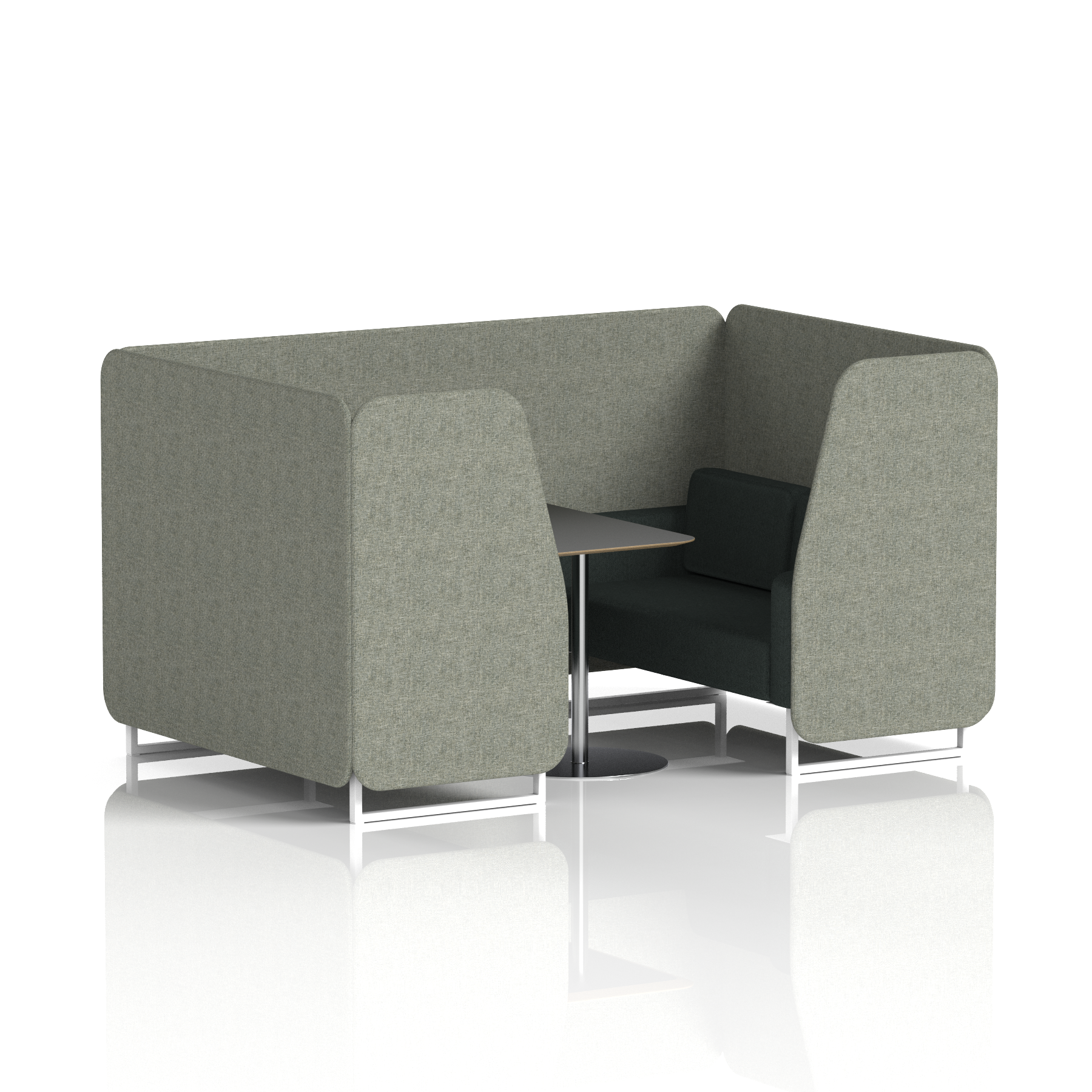Brixworth Booth With Black Table In Two Tone