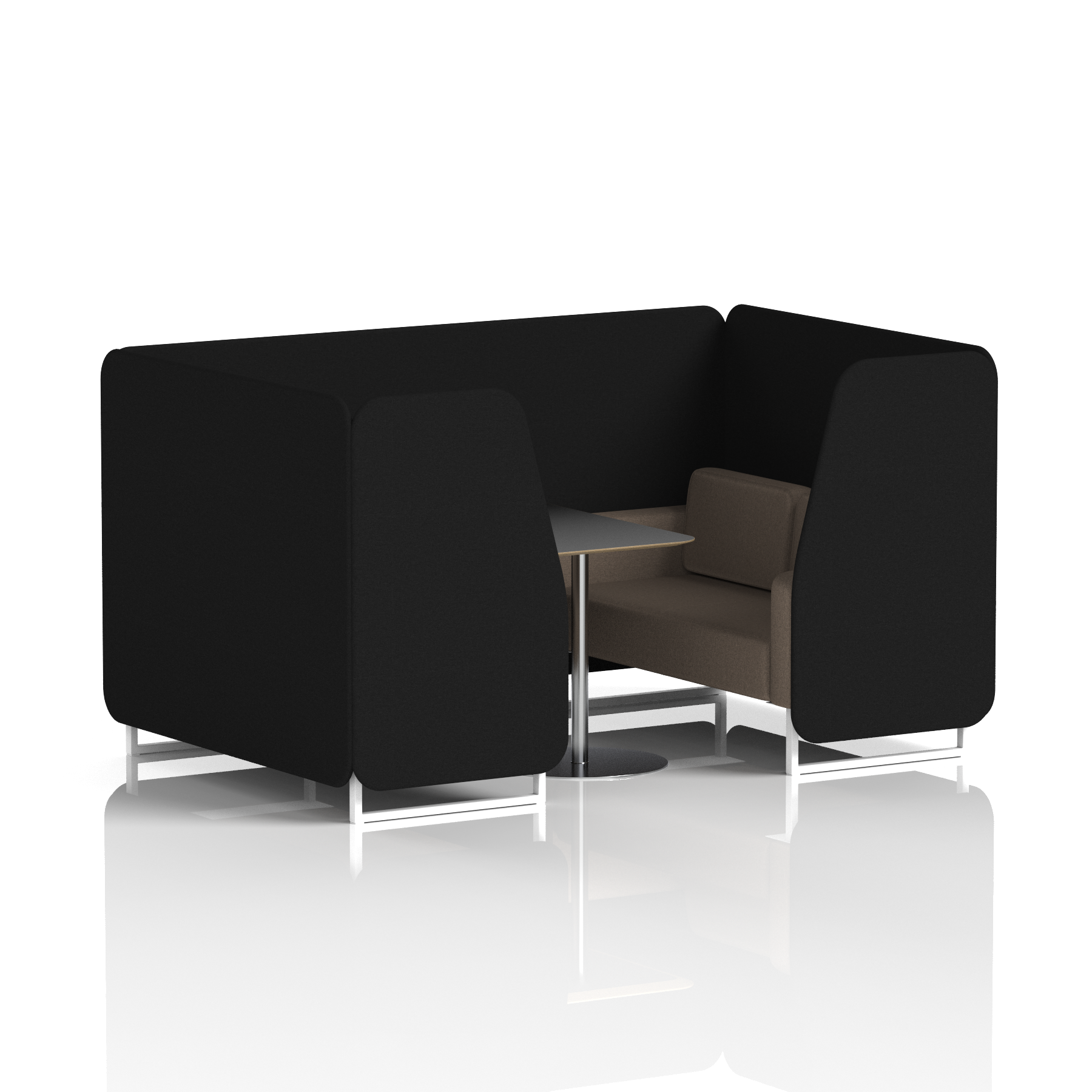Brixworth Booth With Black Table In Two Tone