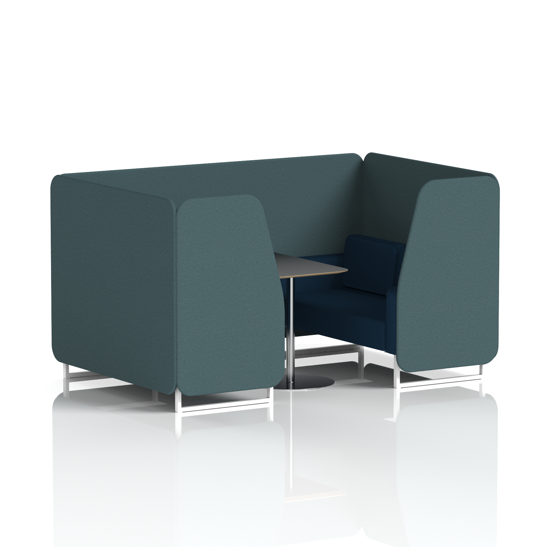 Brixworth Booth With Black Table In Two Tone