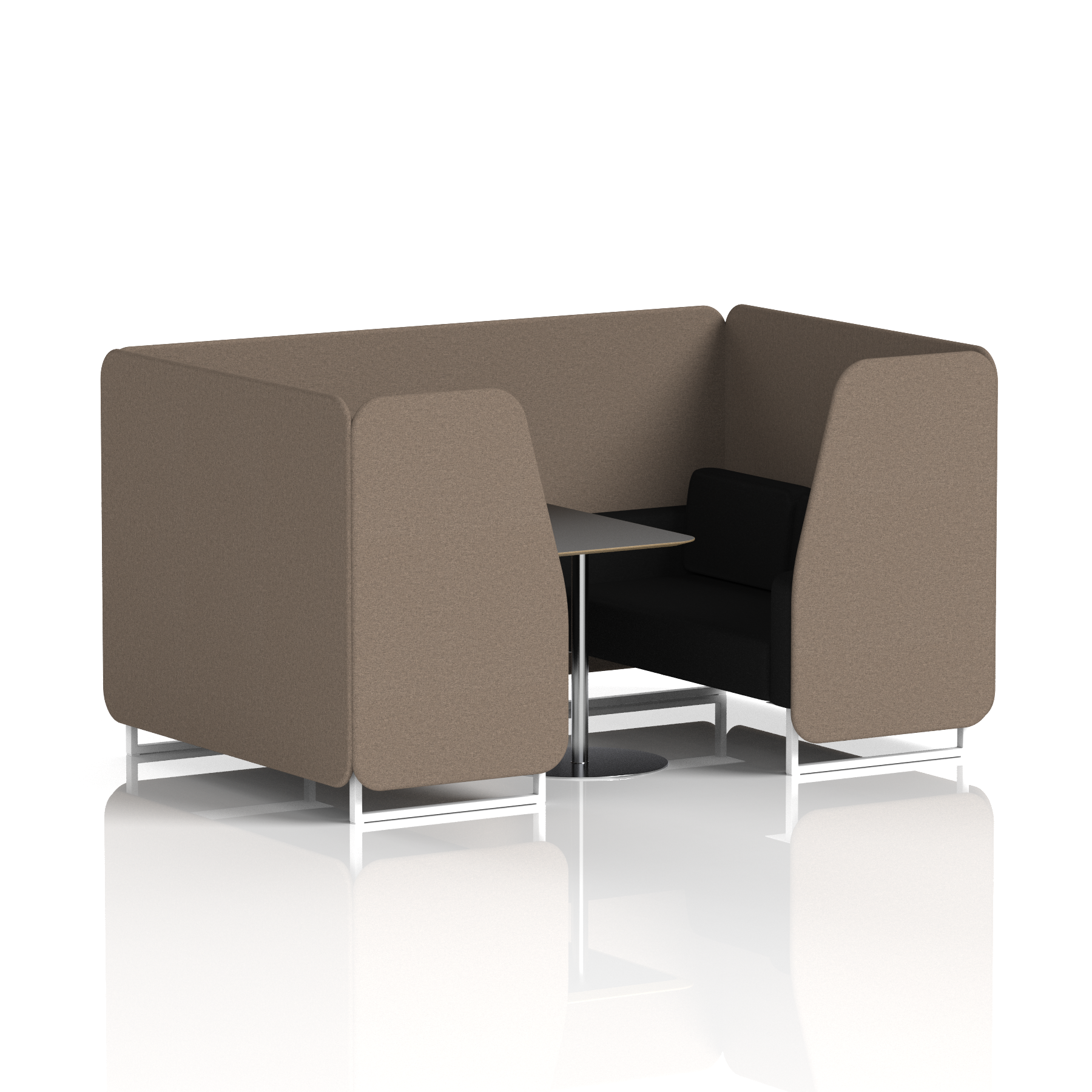Brixworth Booth With Black Table In Two Tone