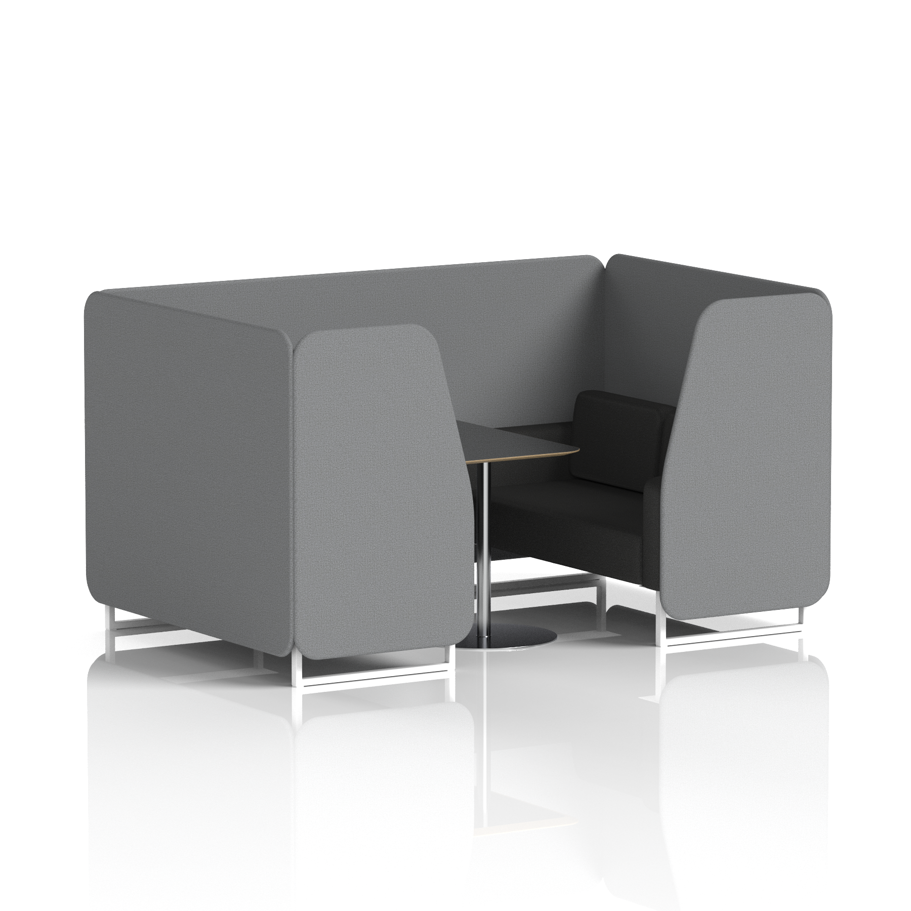 Brixworth Booth With Black Table In Two Tone