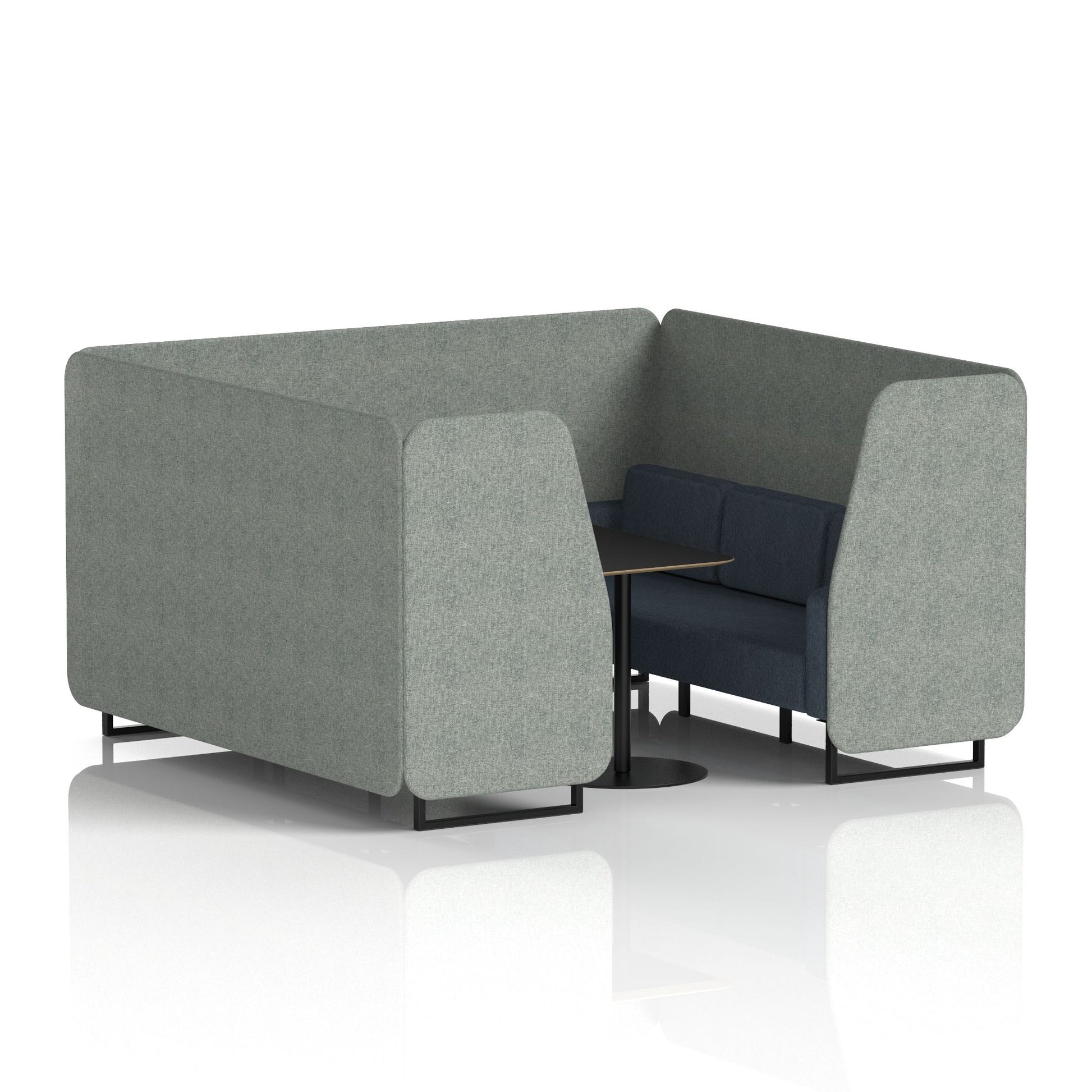 Brixworth Booth With Black Table In Two Tone