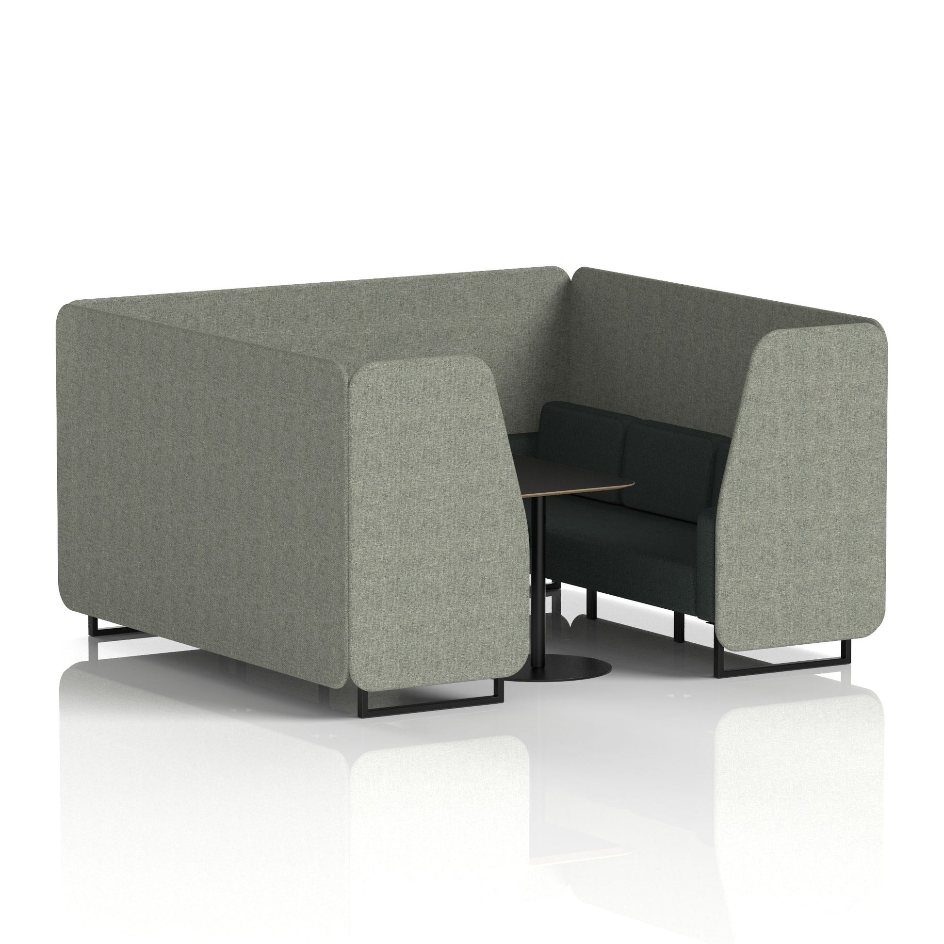 Brixworth Booth With Black Table In Two Tone