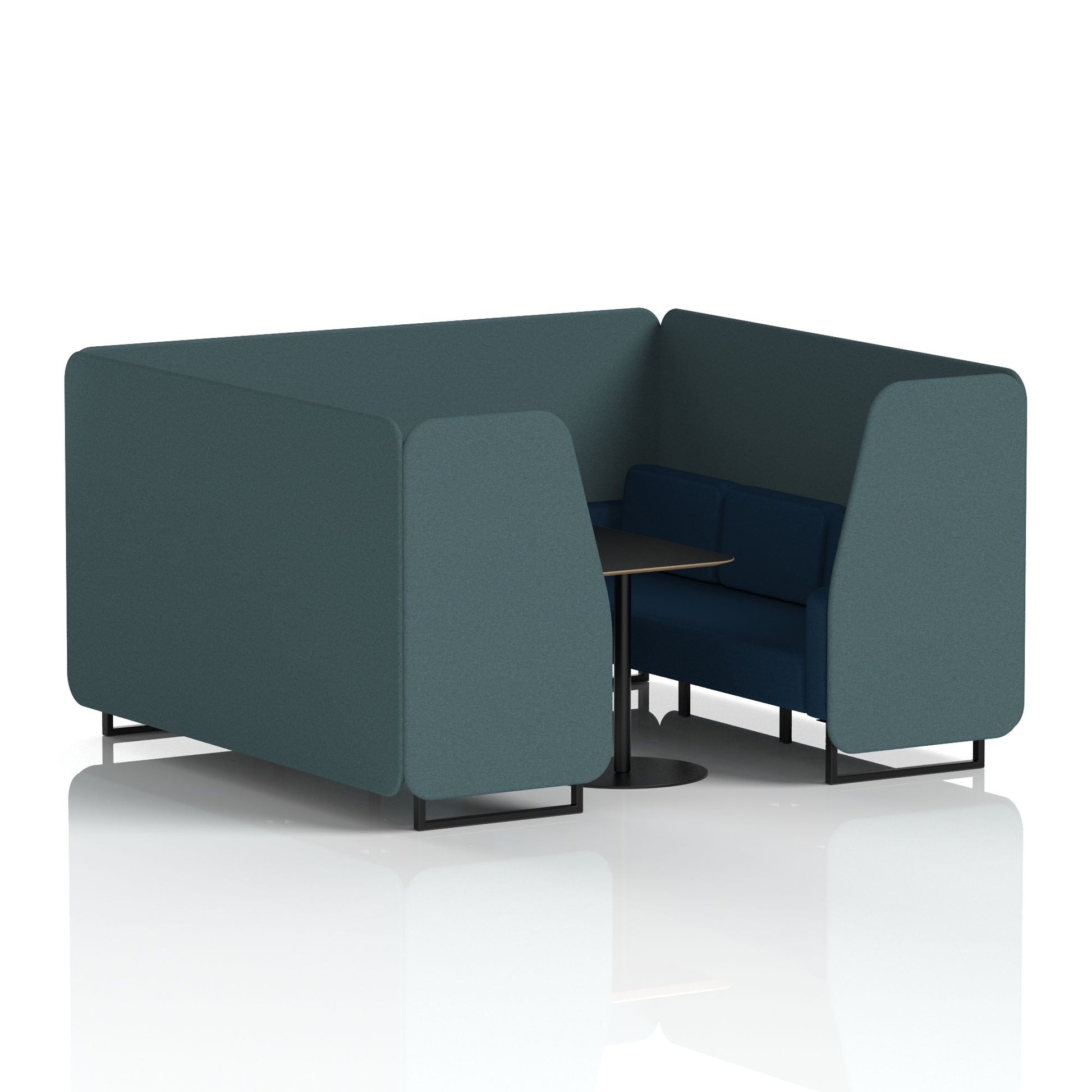 Brixworth Booth With Black Table In Two Tone